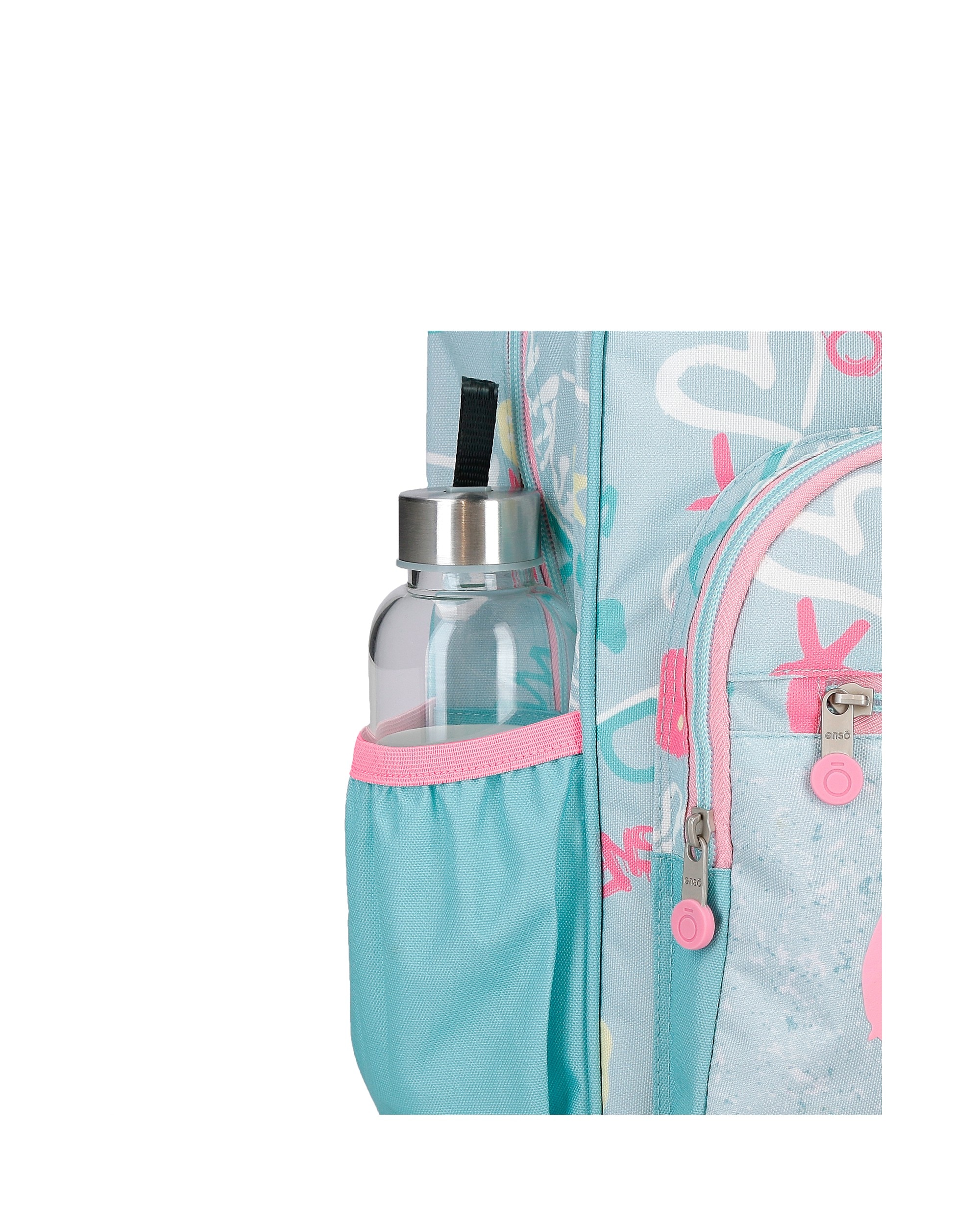 Mochila Escolar Little Urban Queen de 38cm com Bolsos Laterais Azul-6