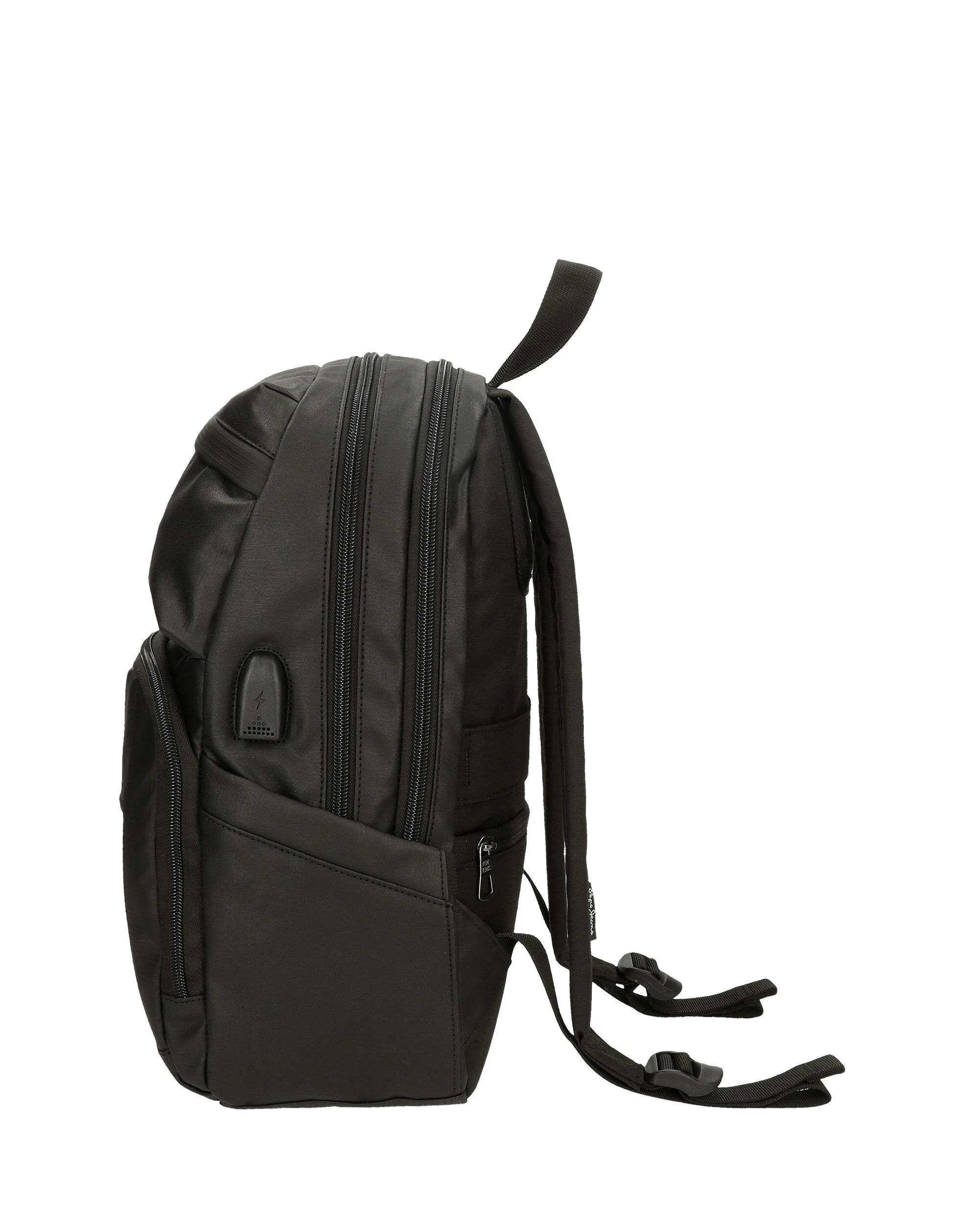 Mochila 13,3" Pepe Jeans Dortmund com Bolso Frontal Preto-4