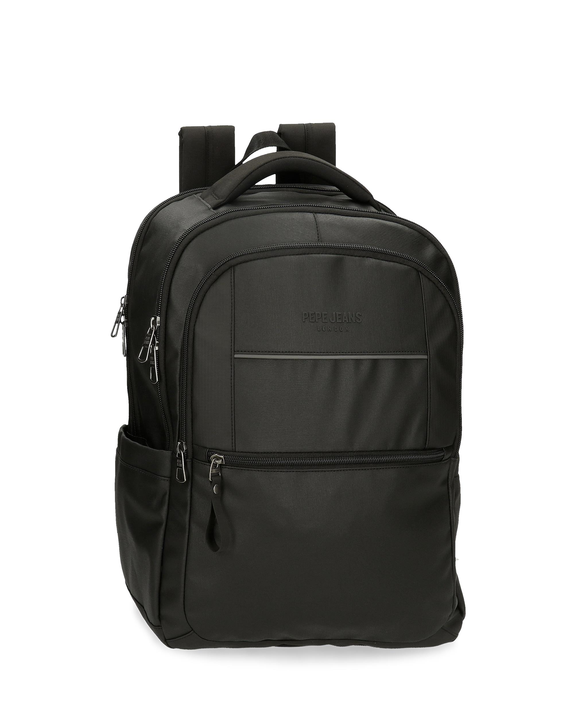 Mochila 13,3" Pepe Jeans Dortmund com Bolso Frontal Preto-1