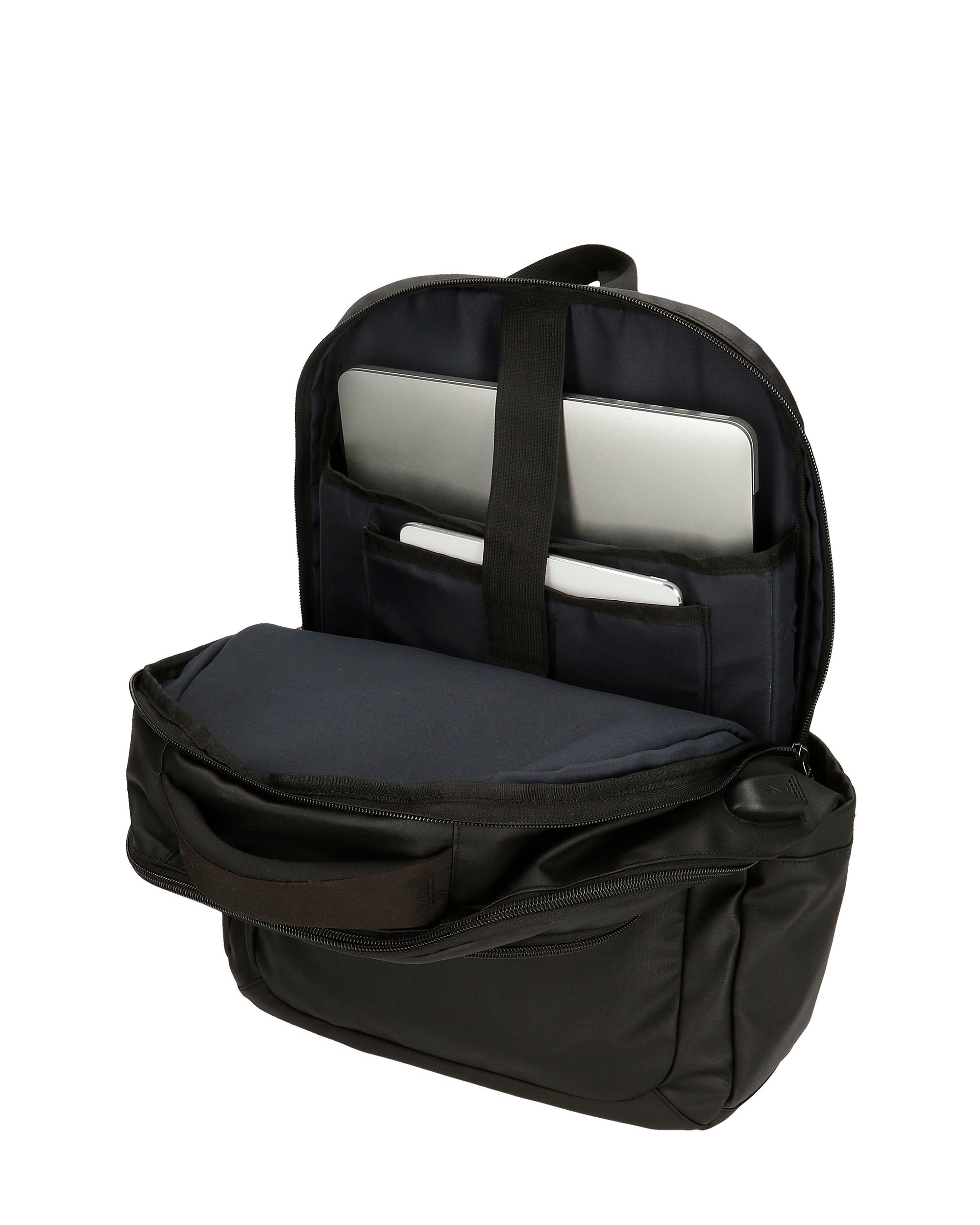Mochila 13,3" Pepe Jeans Dortmund com Bolso Frontal Preto-5