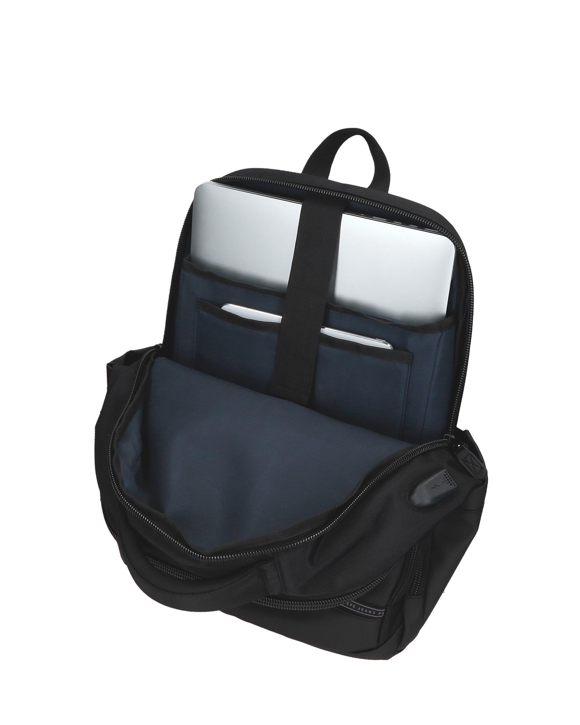 Mochila Porta Computador 15,6" Stratford com Dois Compartimentos e Adaptável a Trolley em Preto Cinzento-5