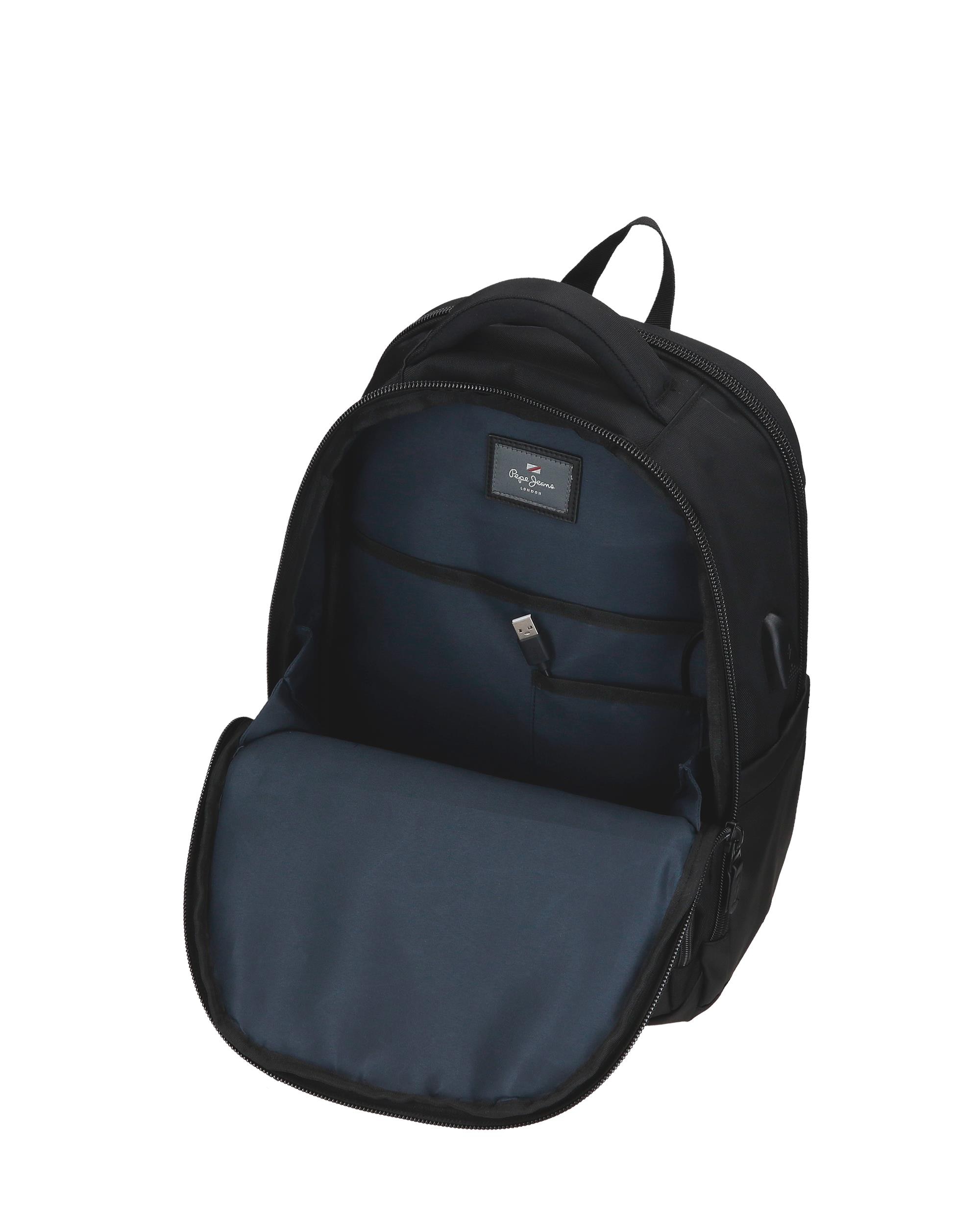 Mochila Porta Computador 15,6" Stratford com Dois Compartimentos e Adaptável a Trolley em Preto Cinzento-6
