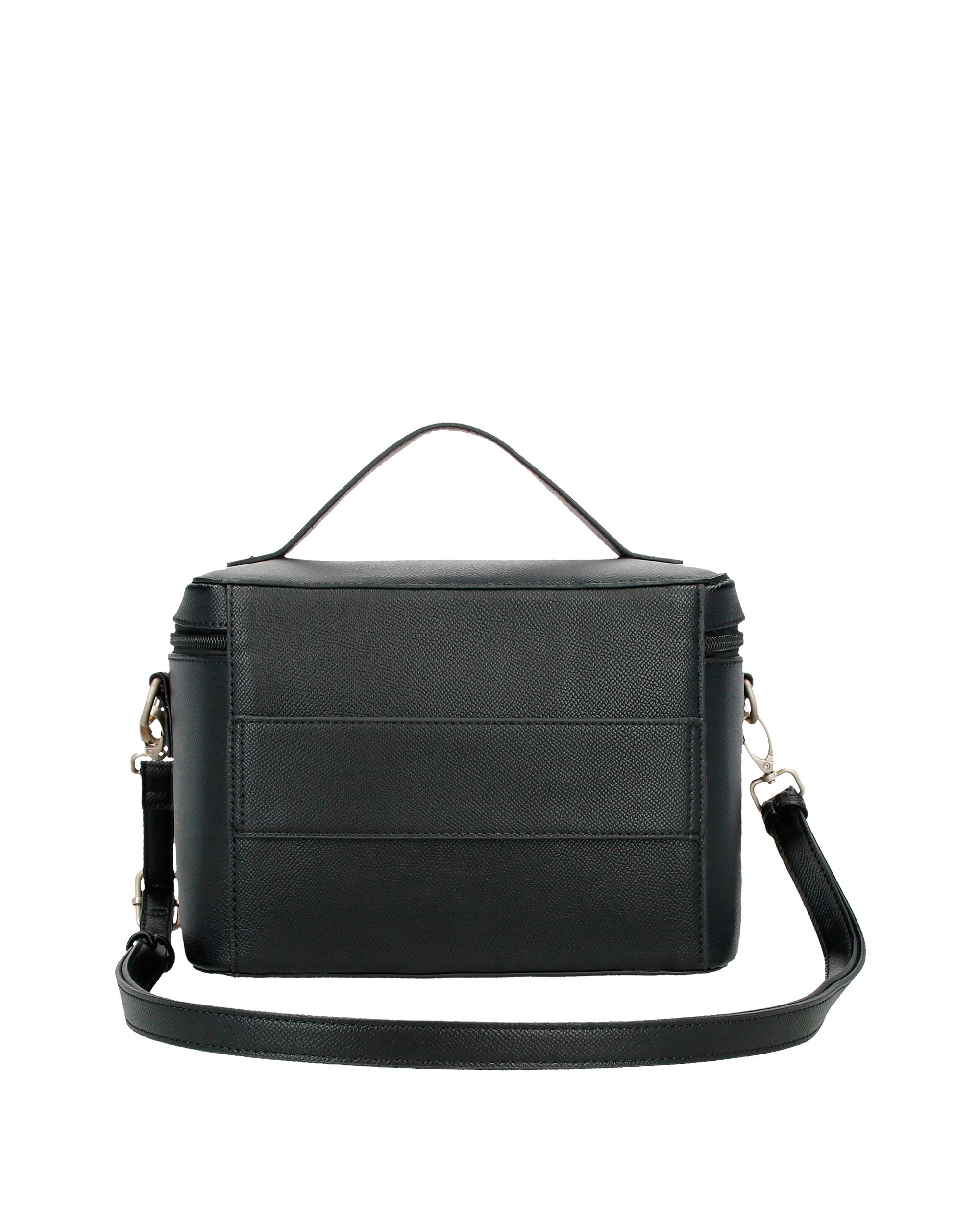 Necessaire Mala a Tiracolo Elia com Bolso Frontal em Castanho Preto-3
