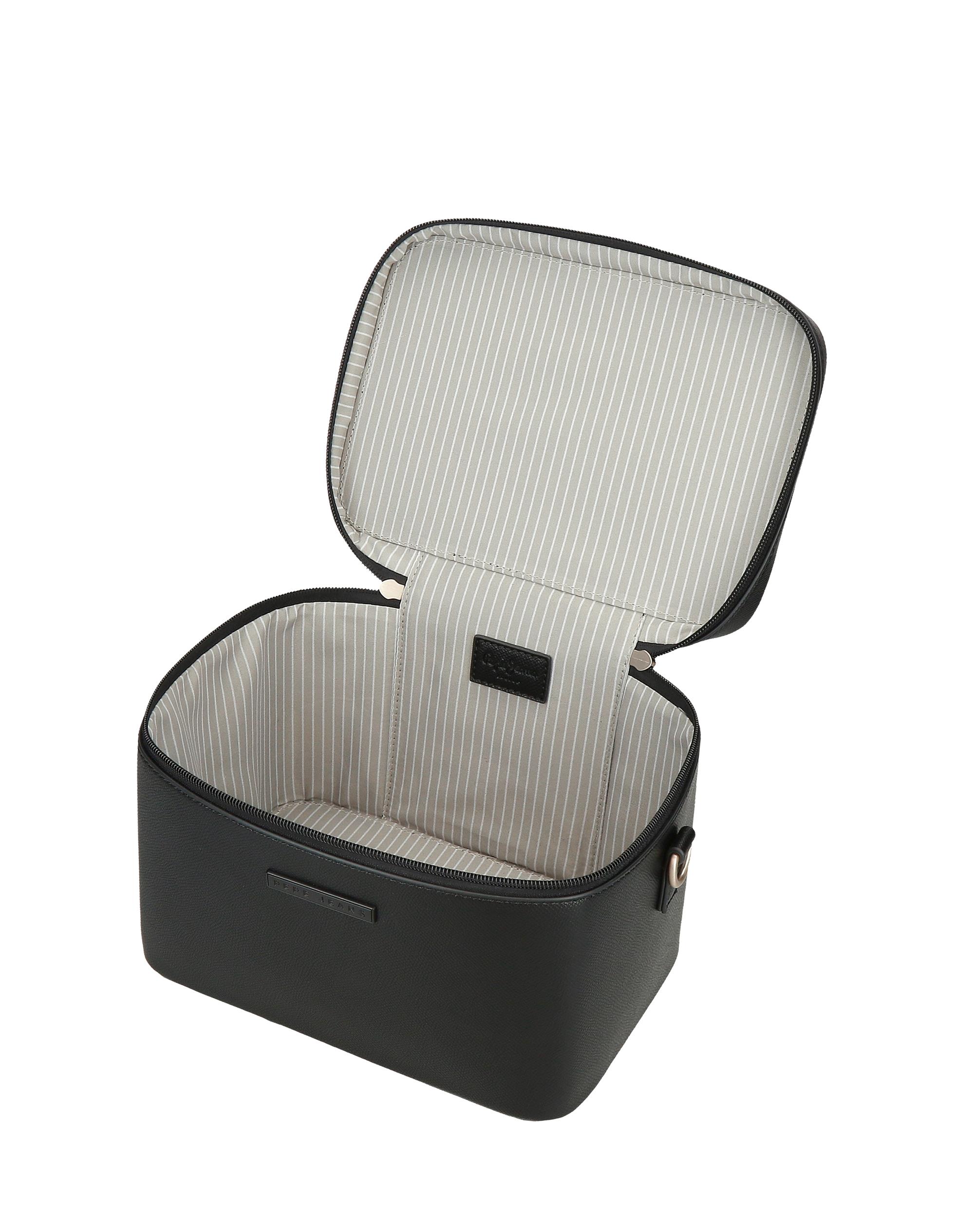 Necessaire Mala a Tiracolo Elia com Bolso Frontal em Castanho Preto-4