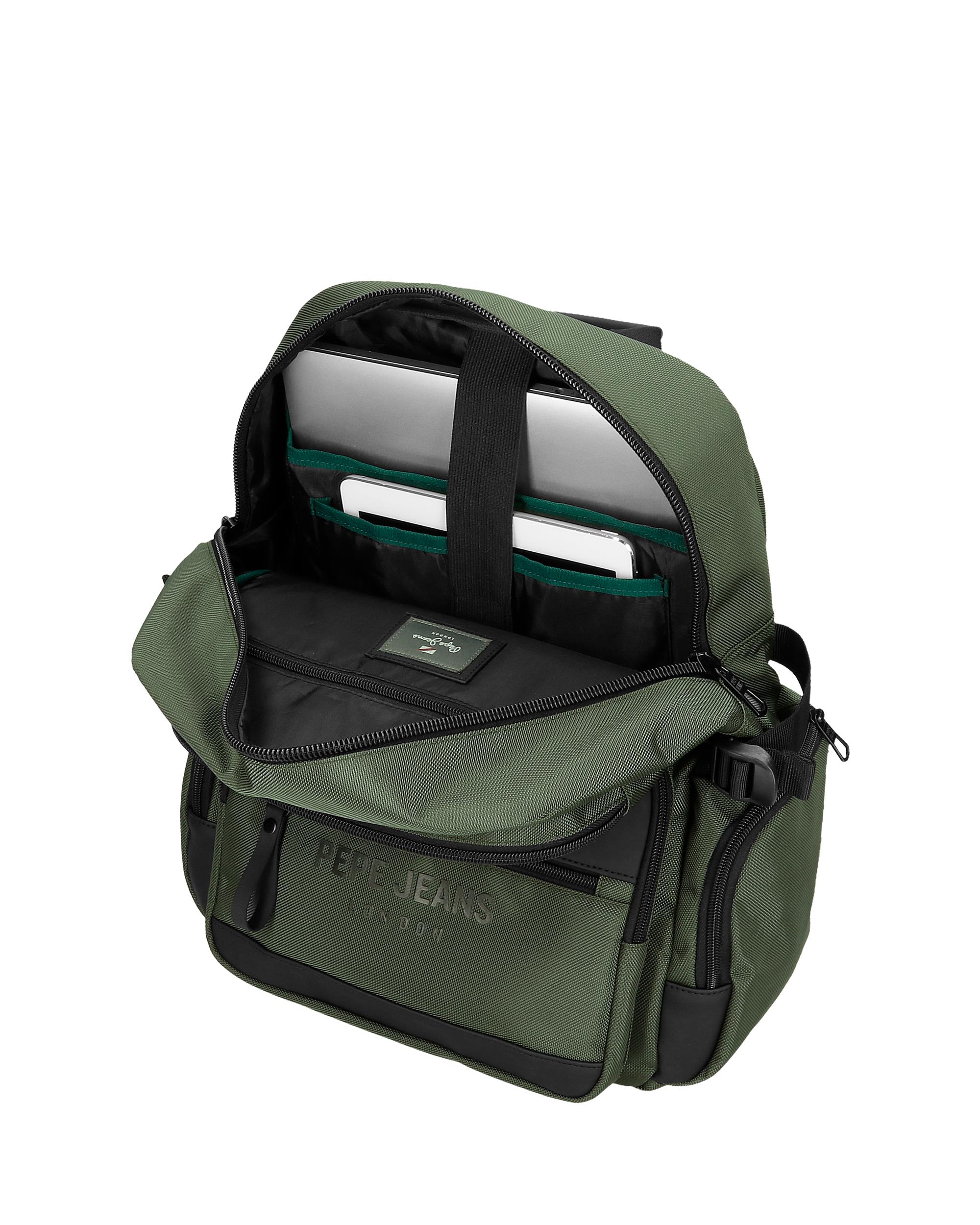 Mochila Porta Computador Adaptável 40 Cm Pepe Jeans Bromley 24 Azul Verde-4