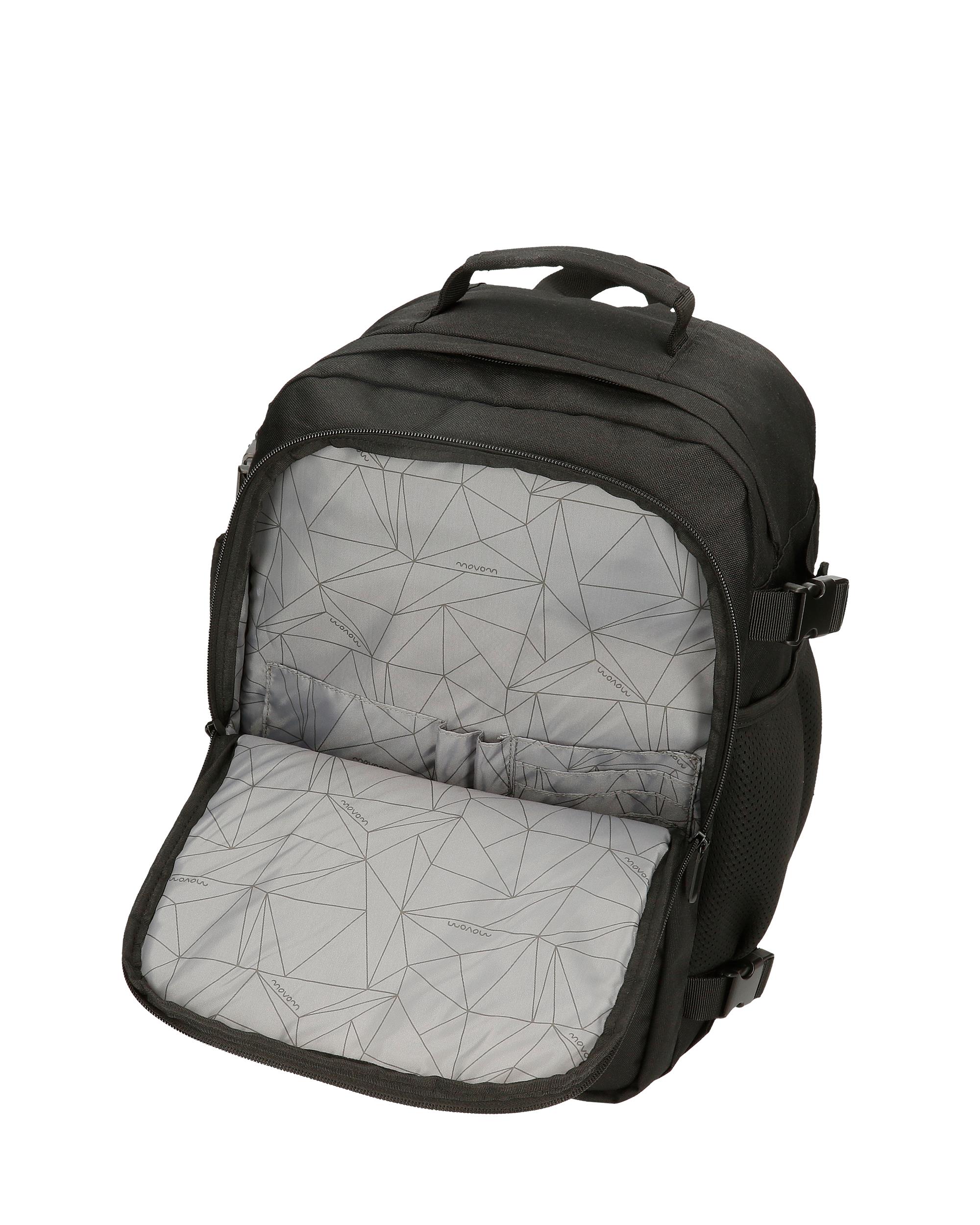Mochila de Viagem 40 Cm Dois Compartimentos Movom Foster em Preto Preto-6