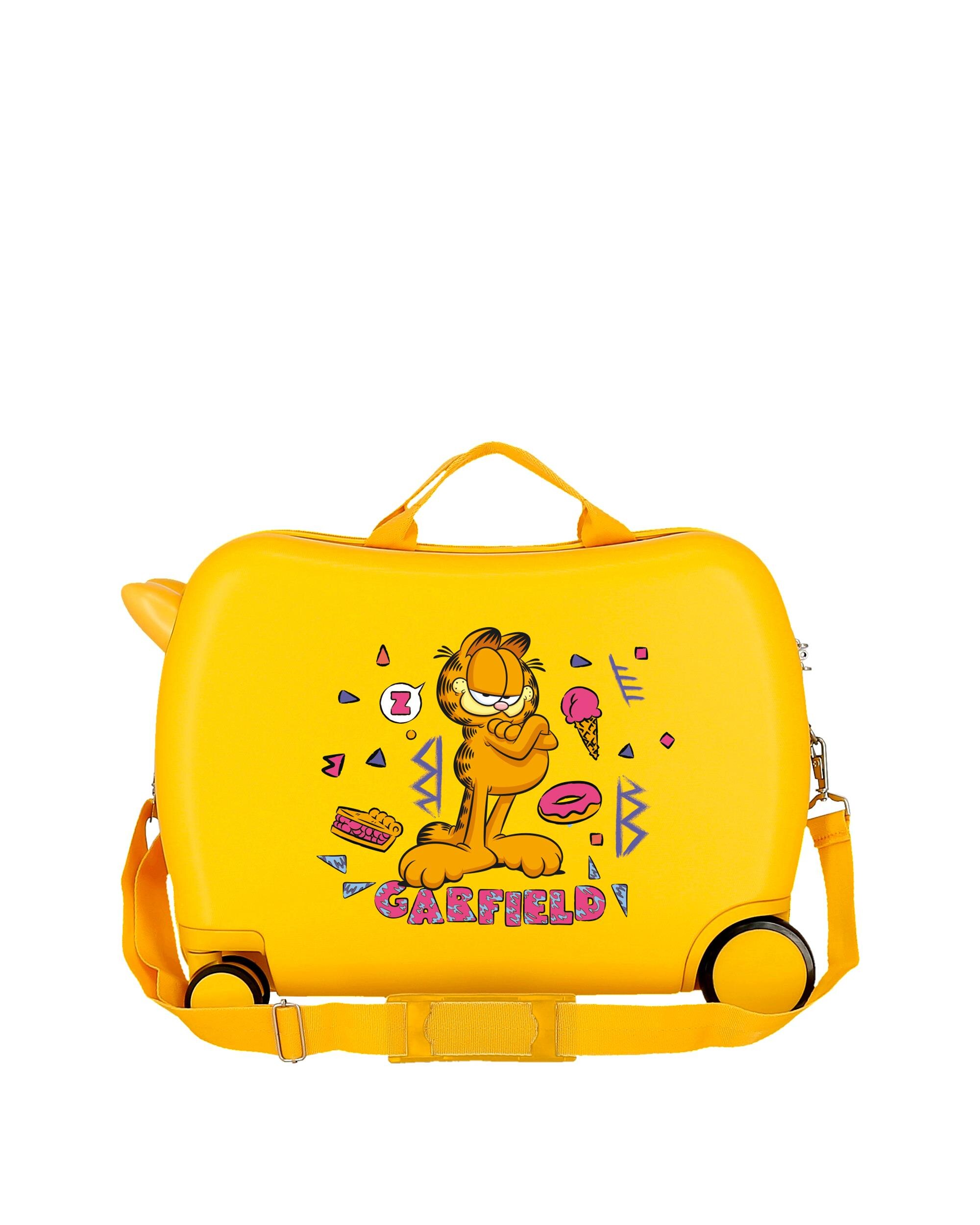 Mala Infantil 2 Rodas Multidirecionais Garfield com Capacidade de 34l em Ocre Amarelo-3