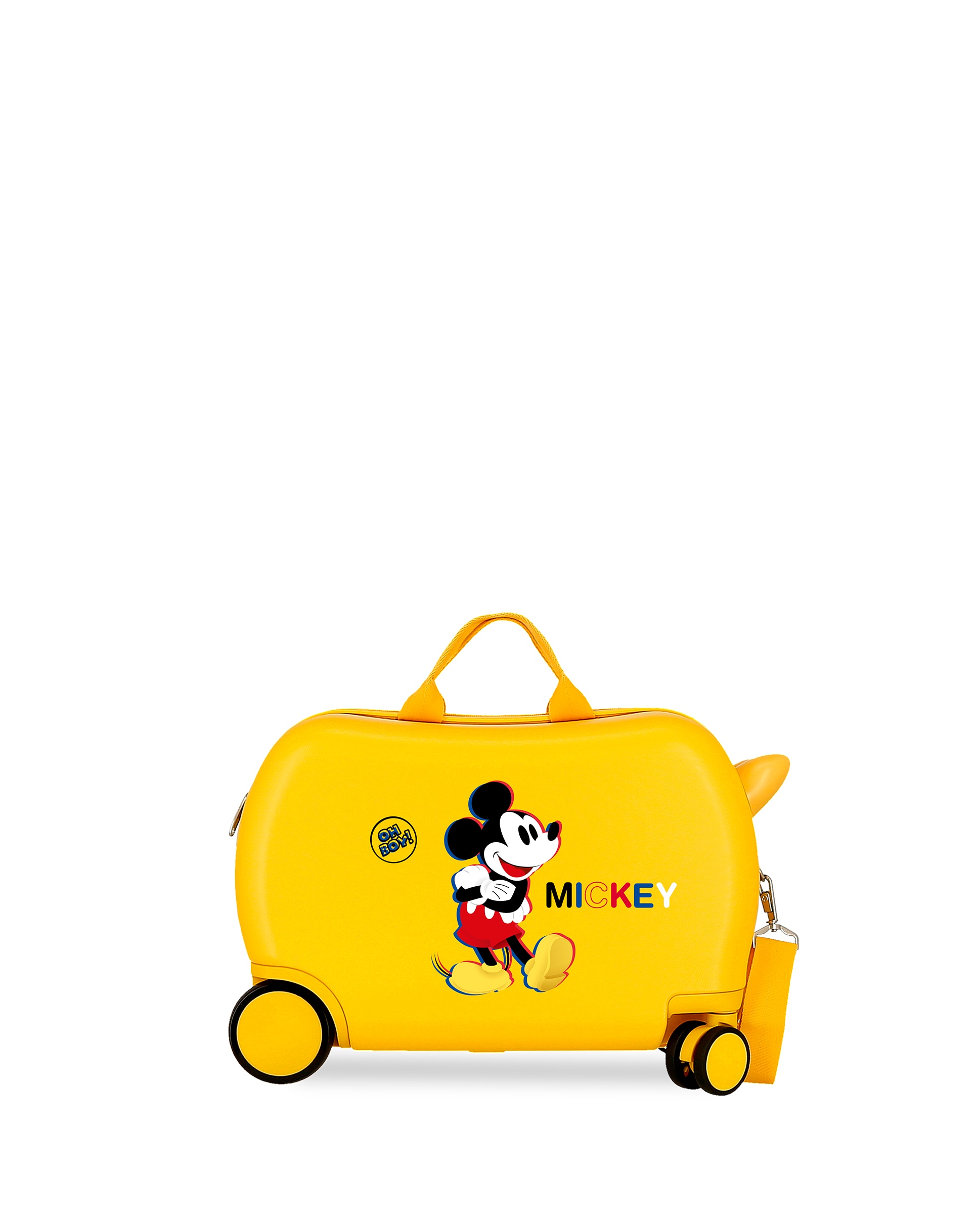 Mala Infantil 2 Rodas Multidirecionais Mickey 3d com Capacidade de 28l em Ocre Amarelo-1