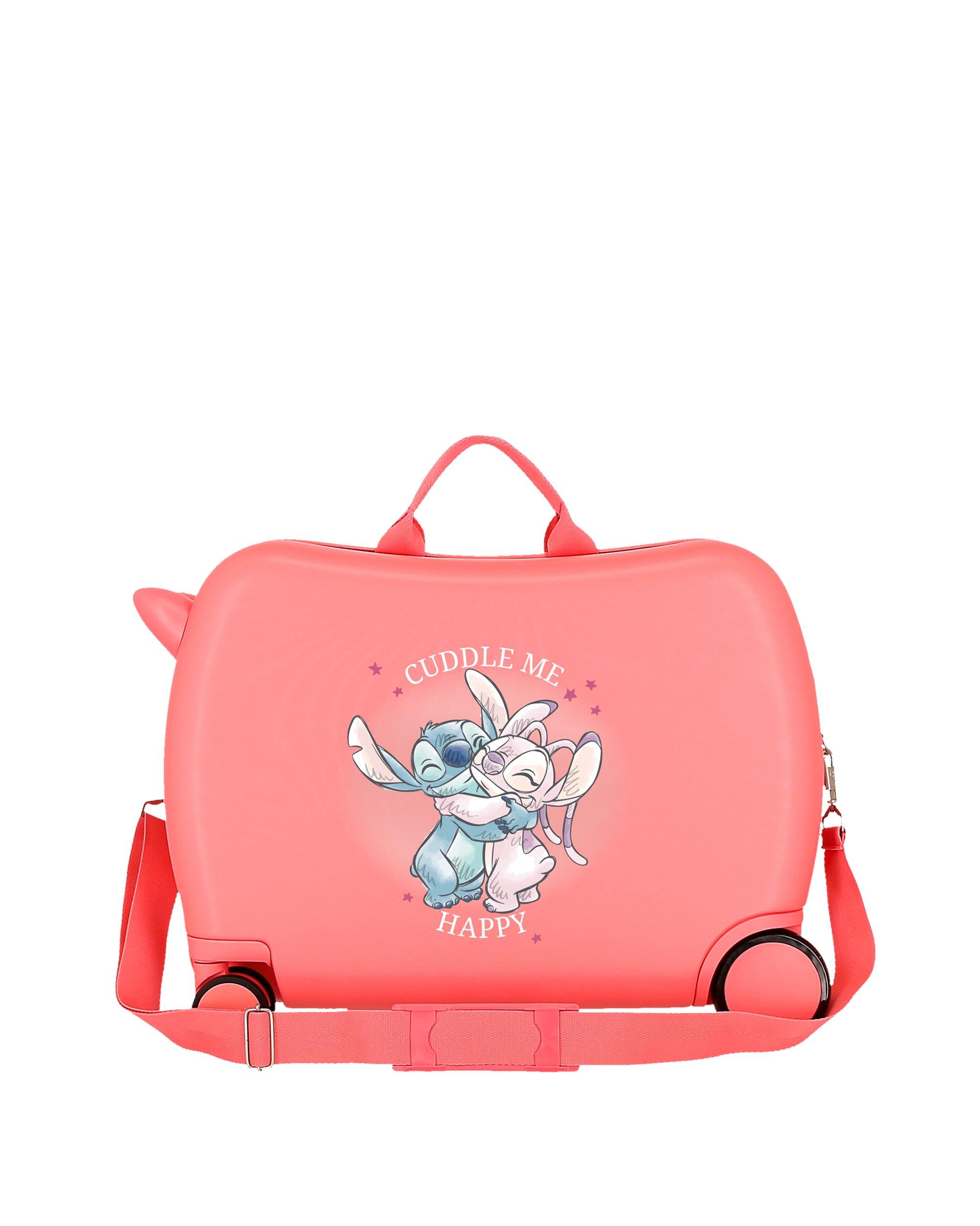 Mala Infantil 2 Rodas Multidirecionais Stitch Cuddle Me com Capacidade de 34l em Coral Rosa-3