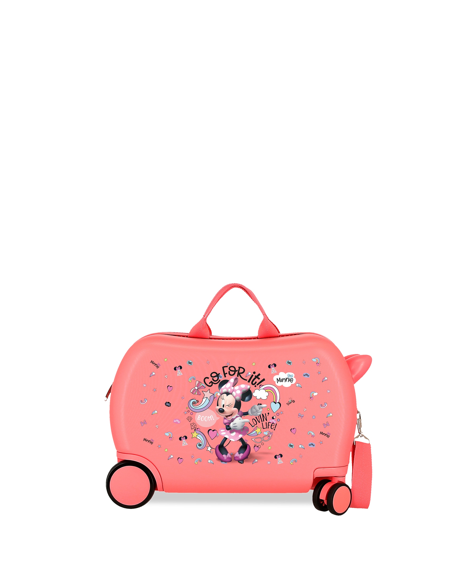Imagem 0 de Mala Infantil 2 Rodas Multidirecionais Minnie Loving Life com Capacidade de 28l em Coral