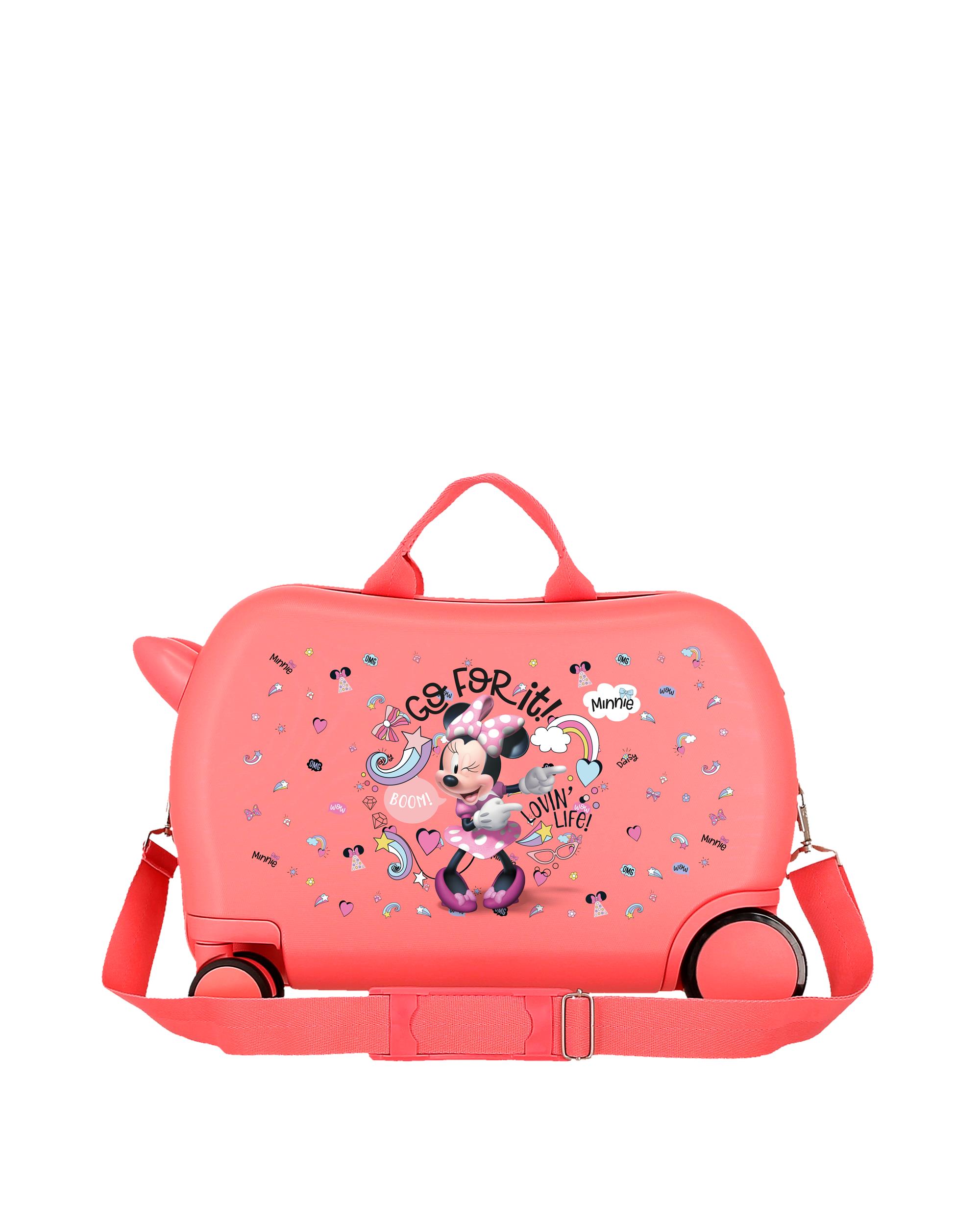 Mala Infantil 2 Rodas Multidirecionais Minnie Loving Life com Capacidade de 28l em Coral Rosa-3