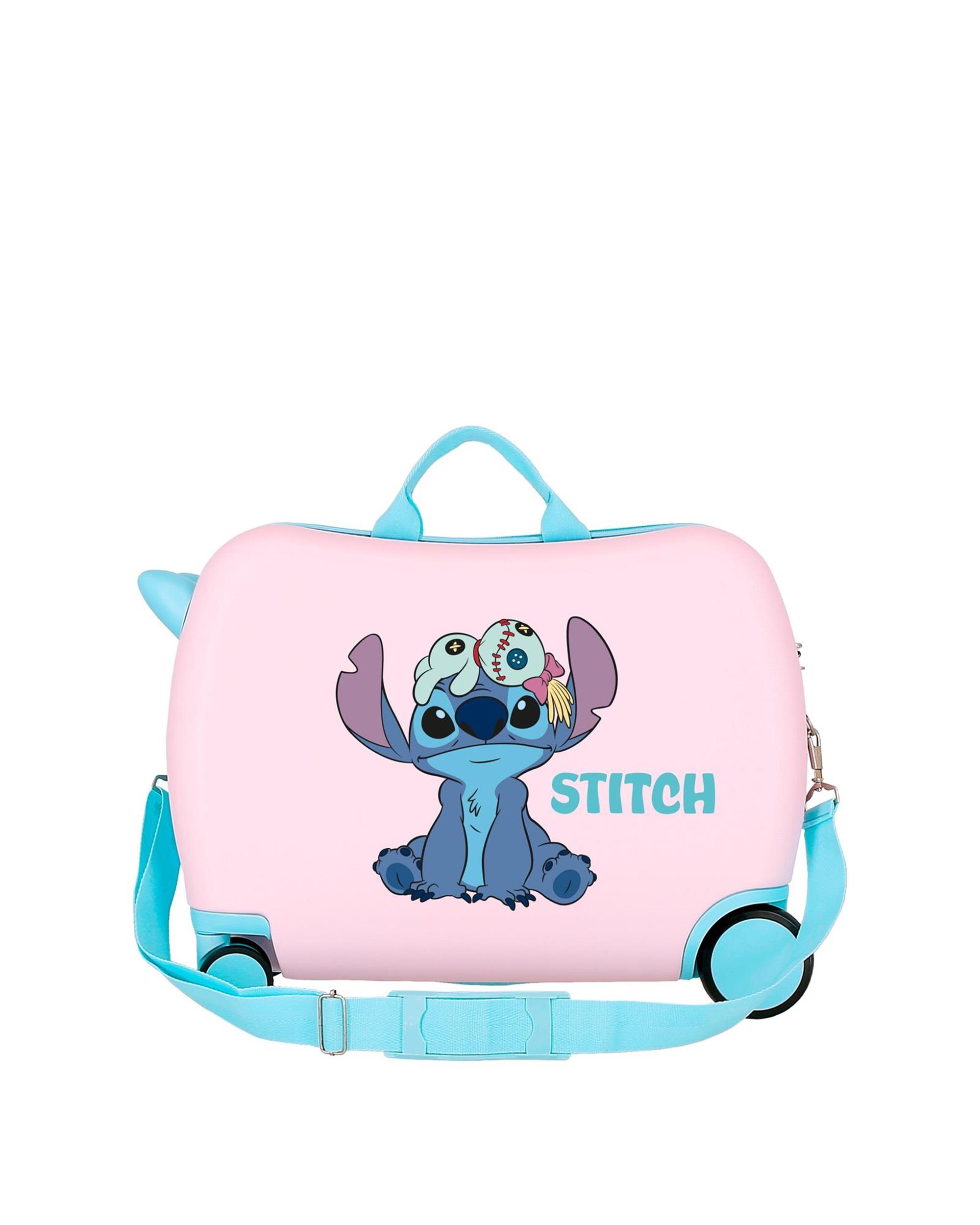 Mala Infantil 2 Rodas Multidirecionais Stitch In The World com Capacidade de 38l em Rosa Rosa-3