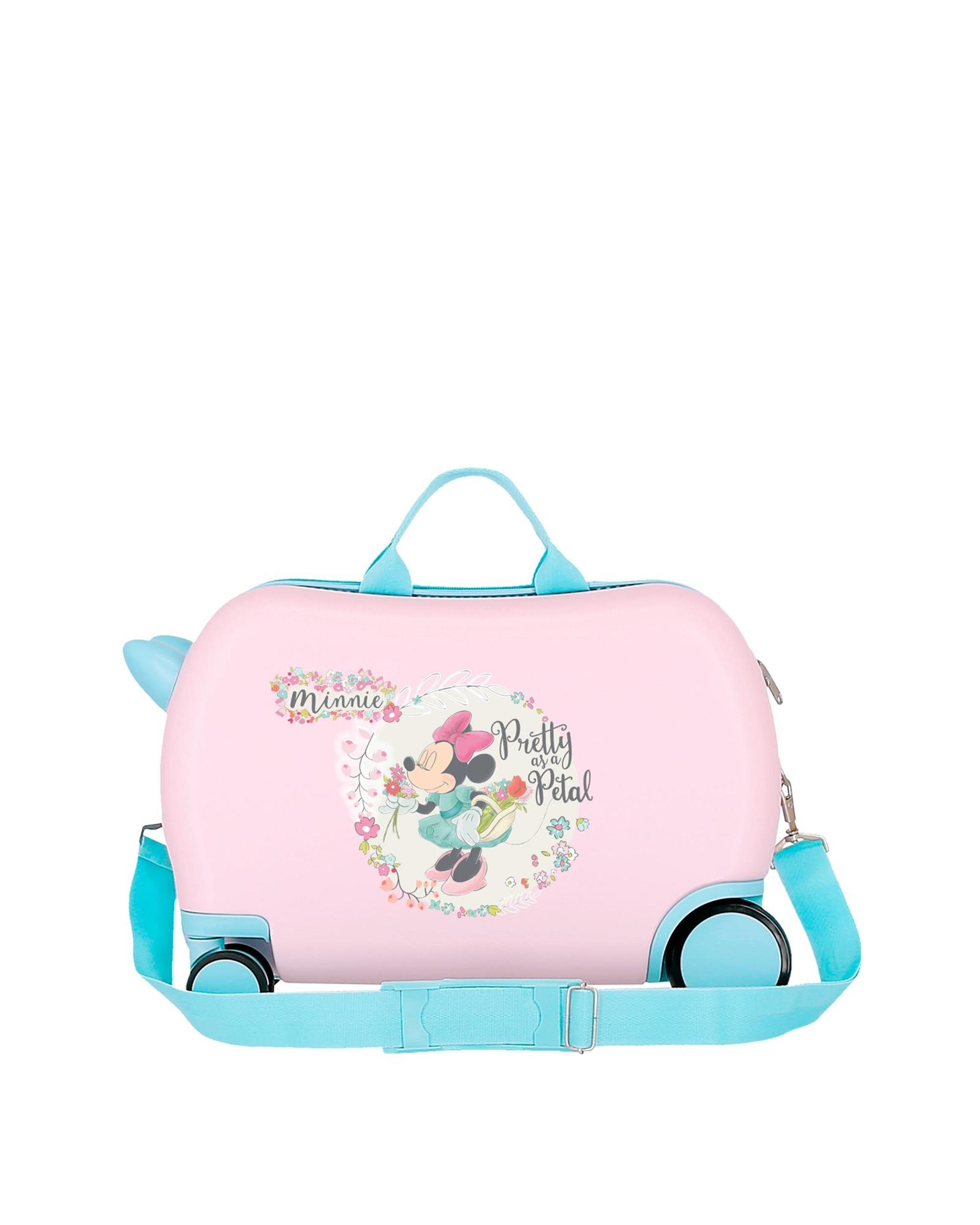 Mala Infantil Minnie Florals Rígida com Capacidade de 28l Rosa-3