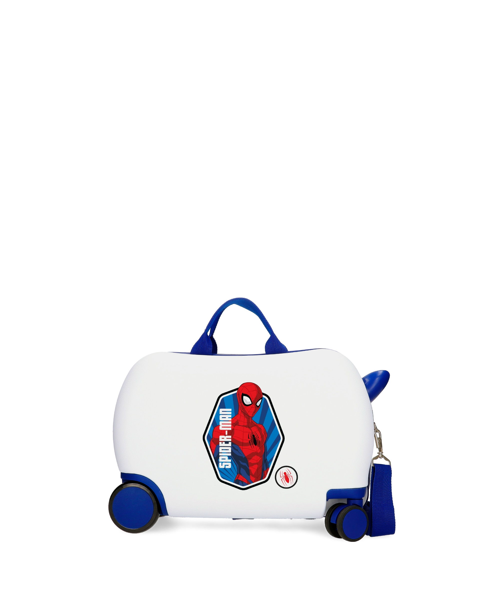 Mala Infantil 2 Rodas Multidirecionais Spiderman Brave com Capacidade de 28l em Branco Branco / Azul-1