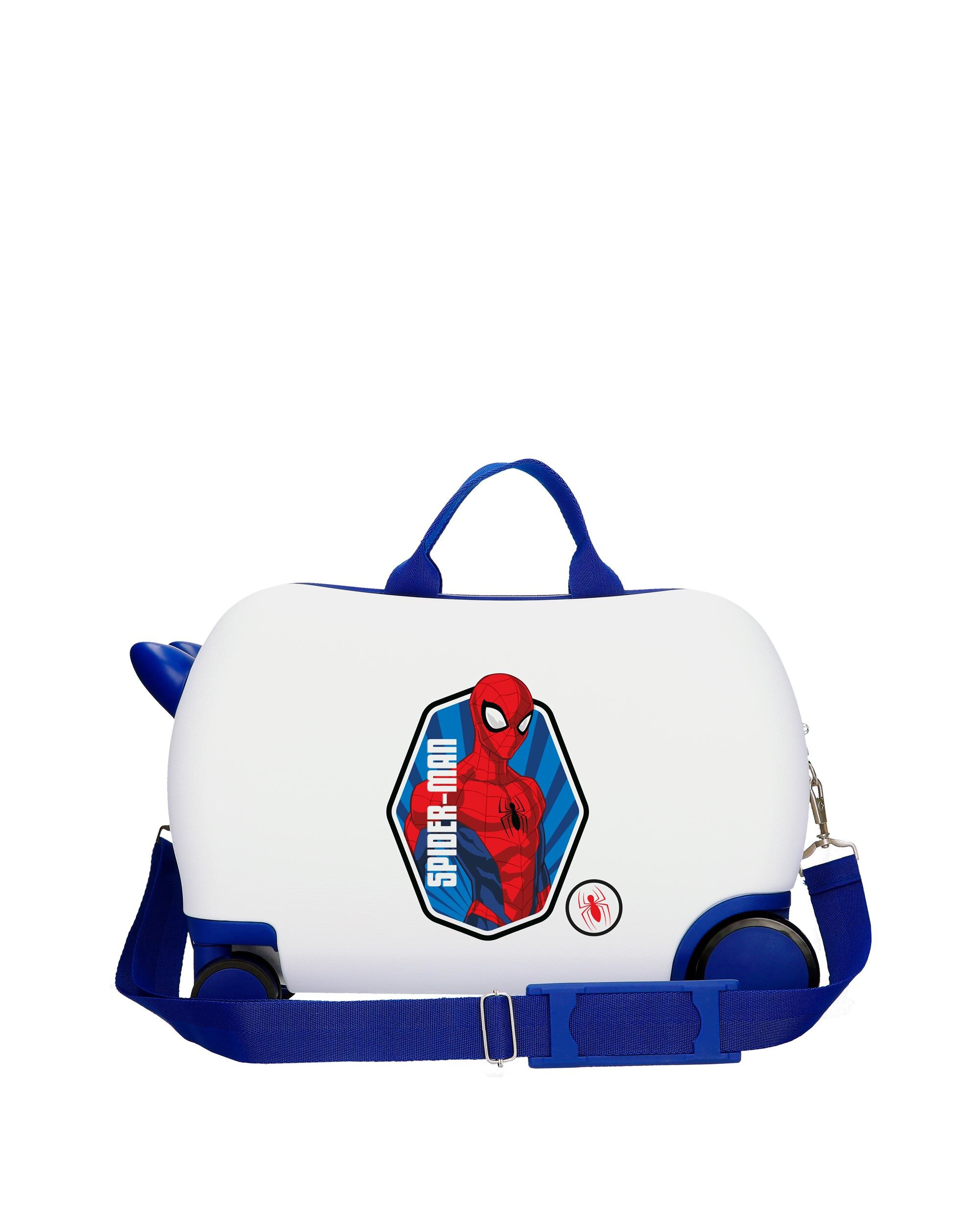 Mala Infantil 2 Rodas Multidirecionais Spiderman Brave com Capacidade de 28l em Branco Branco / Azul-3