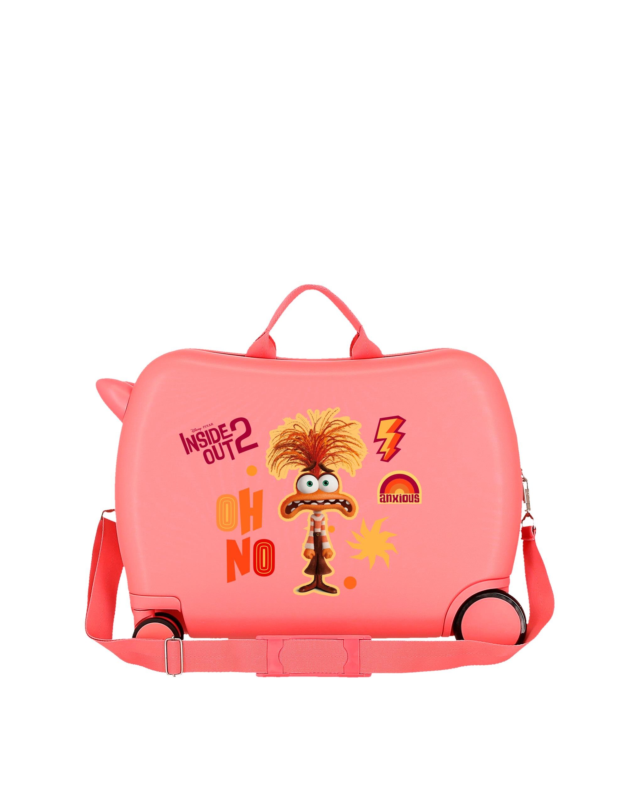 Maleta Infantil 2 Rodas Multidirecionais Inside Out 2 Ansiedade Rígida com Capacidade de 34l Rosa-3