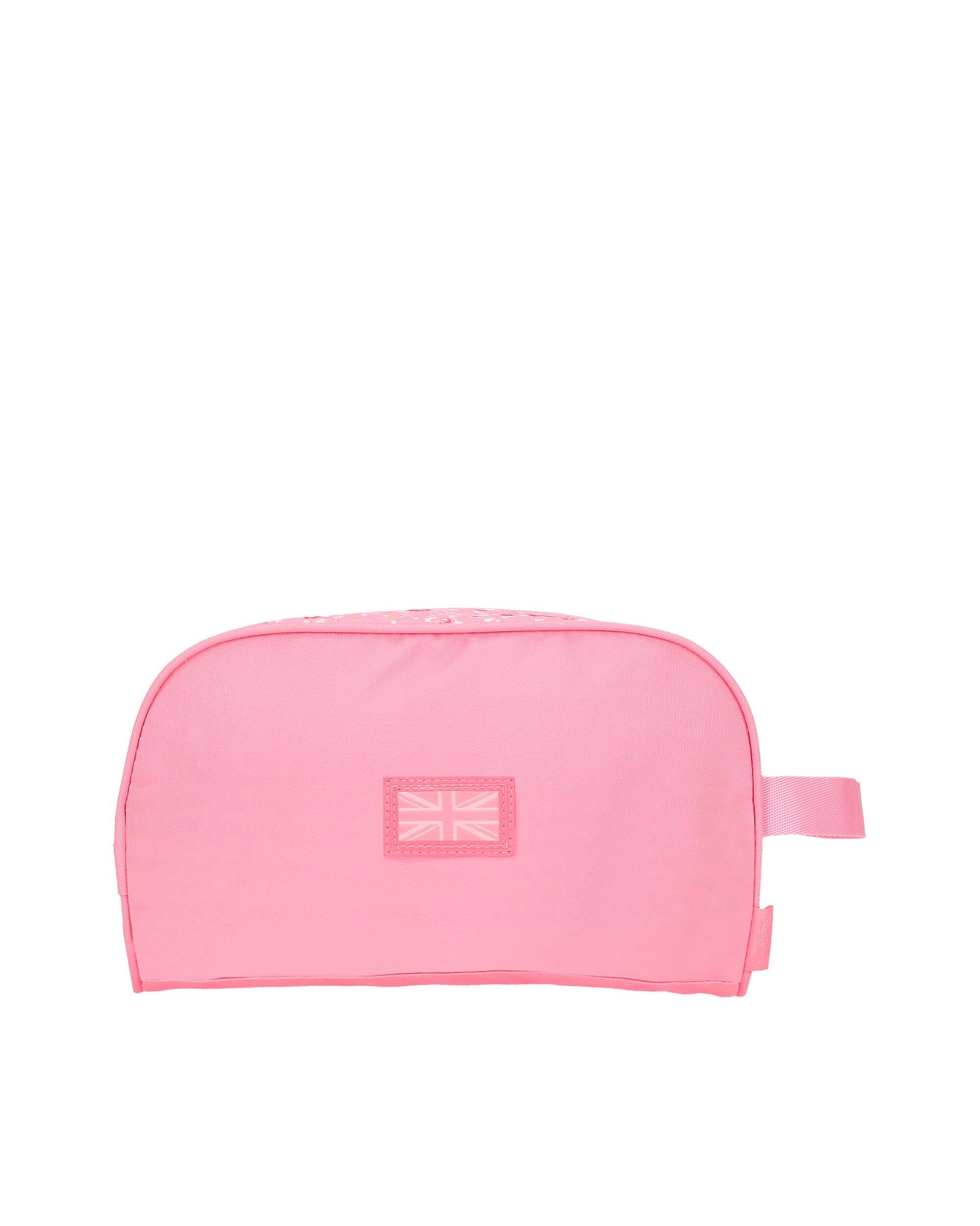 Necessaire Pepe Jeans Alenka de Dois Compartimentos com Alça Lateral em Rosa Rosa-3