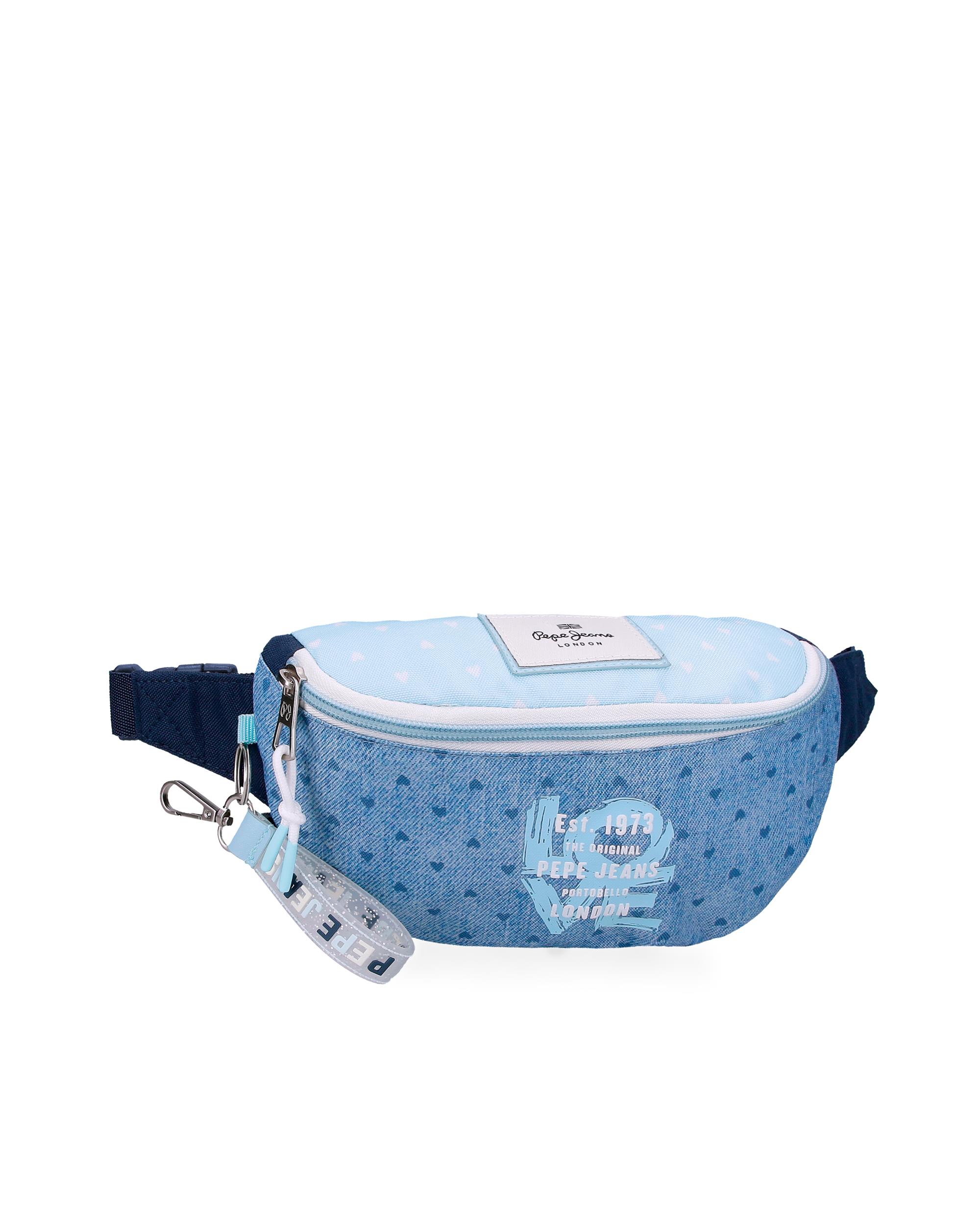 Imagem 0 de Bolsa de Cintura Noni Denim com Correia Ajustável em Azul