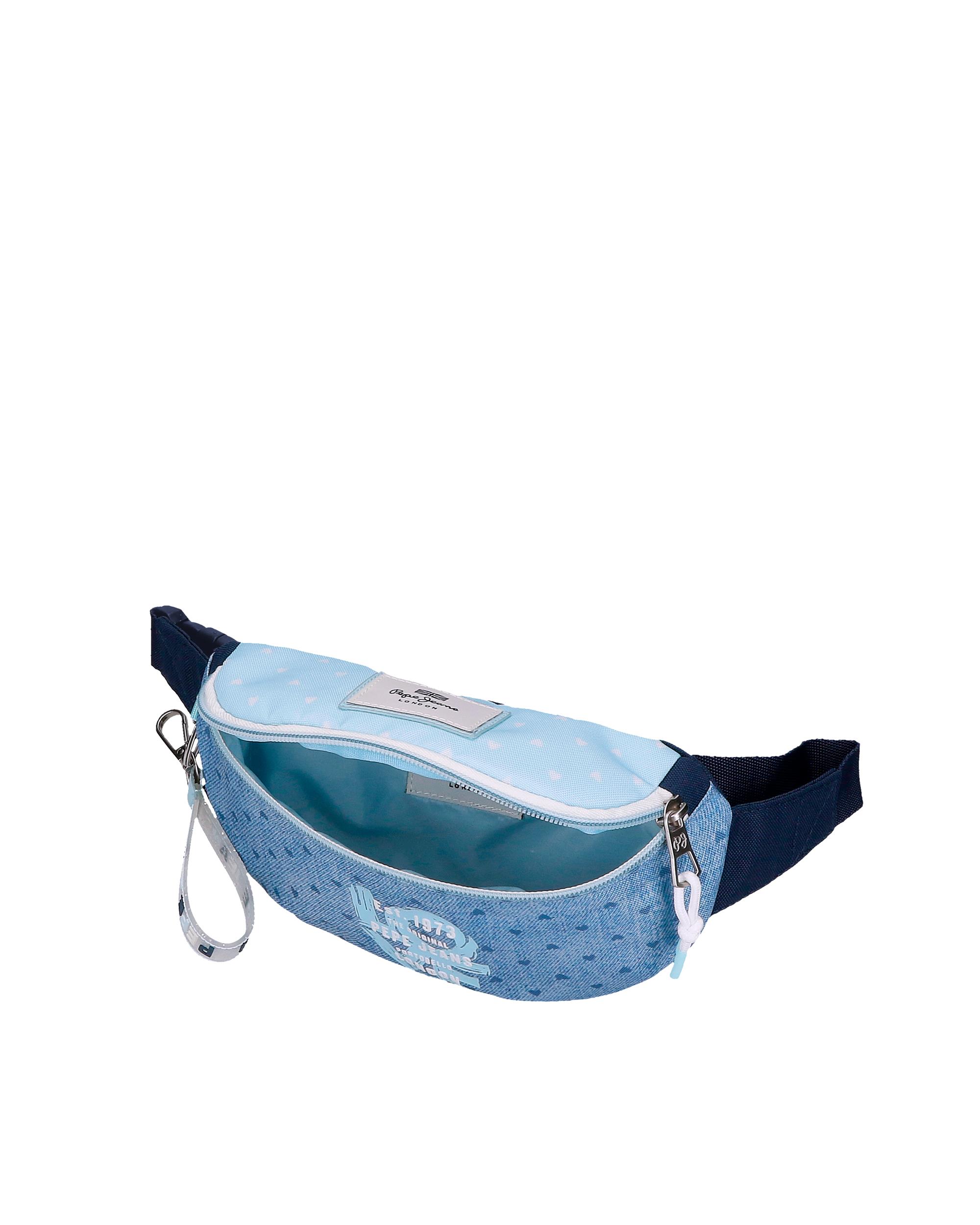 Bolsa de Cintura Noni Denim com Correia Ajustável em Azul Azul-3