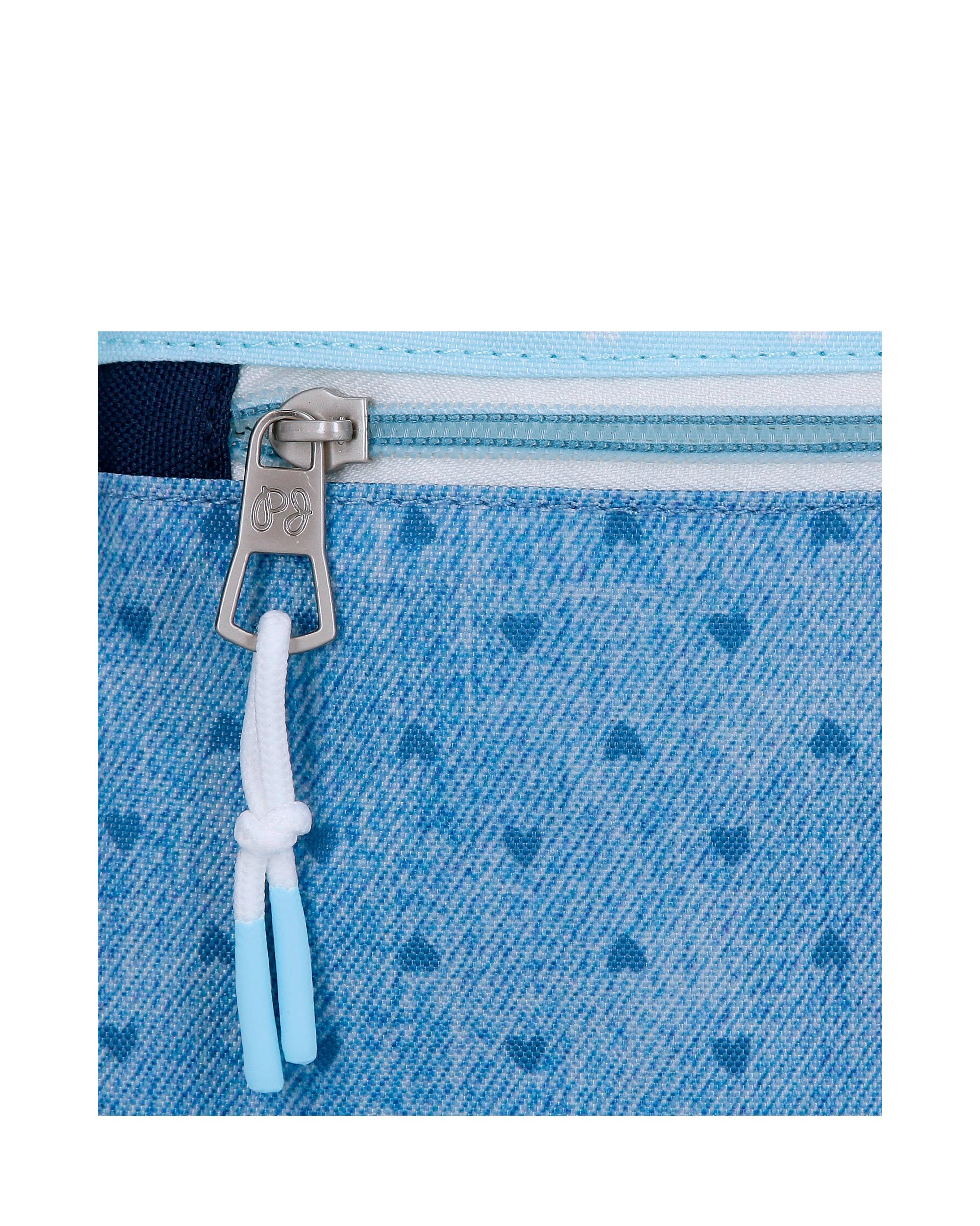 Bolsa de Cintura Noni Denim com Correia Ajustável em Azul Azul-6