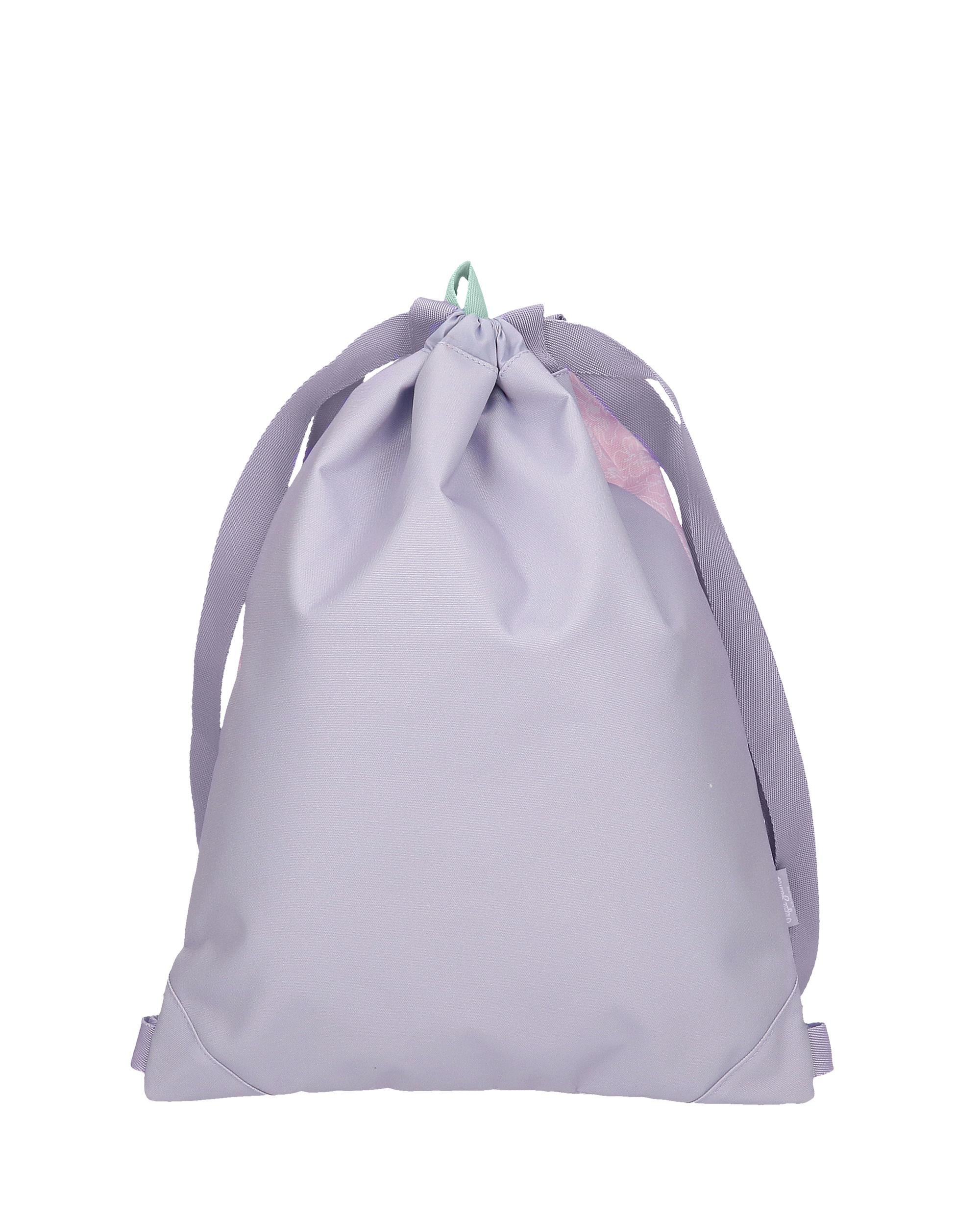 Mochila Saco Renata com Bolso de Fecho Zip Roxo-3