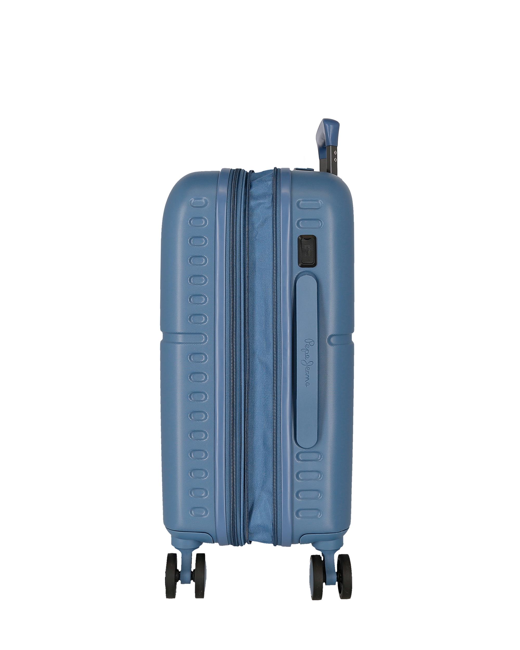 Conjunto de Malas (cabine e Média) Accent Rígidas com Capacidade de 116l Azul-6