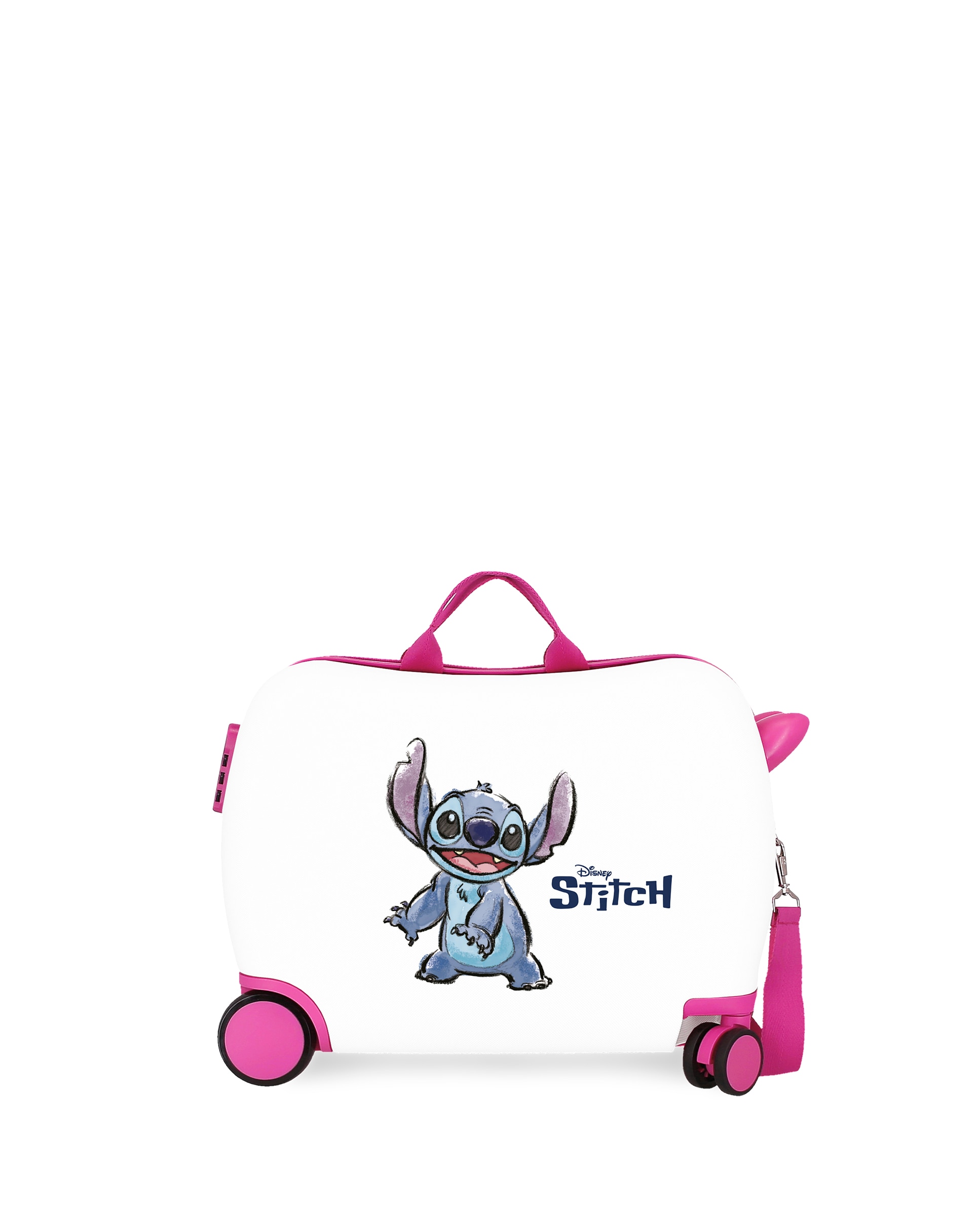 Mala Infantil 2 Rodas Multidirecionais Stitch Cuddle Me com Capacidade de 34l Branco / Fúcsia-1
