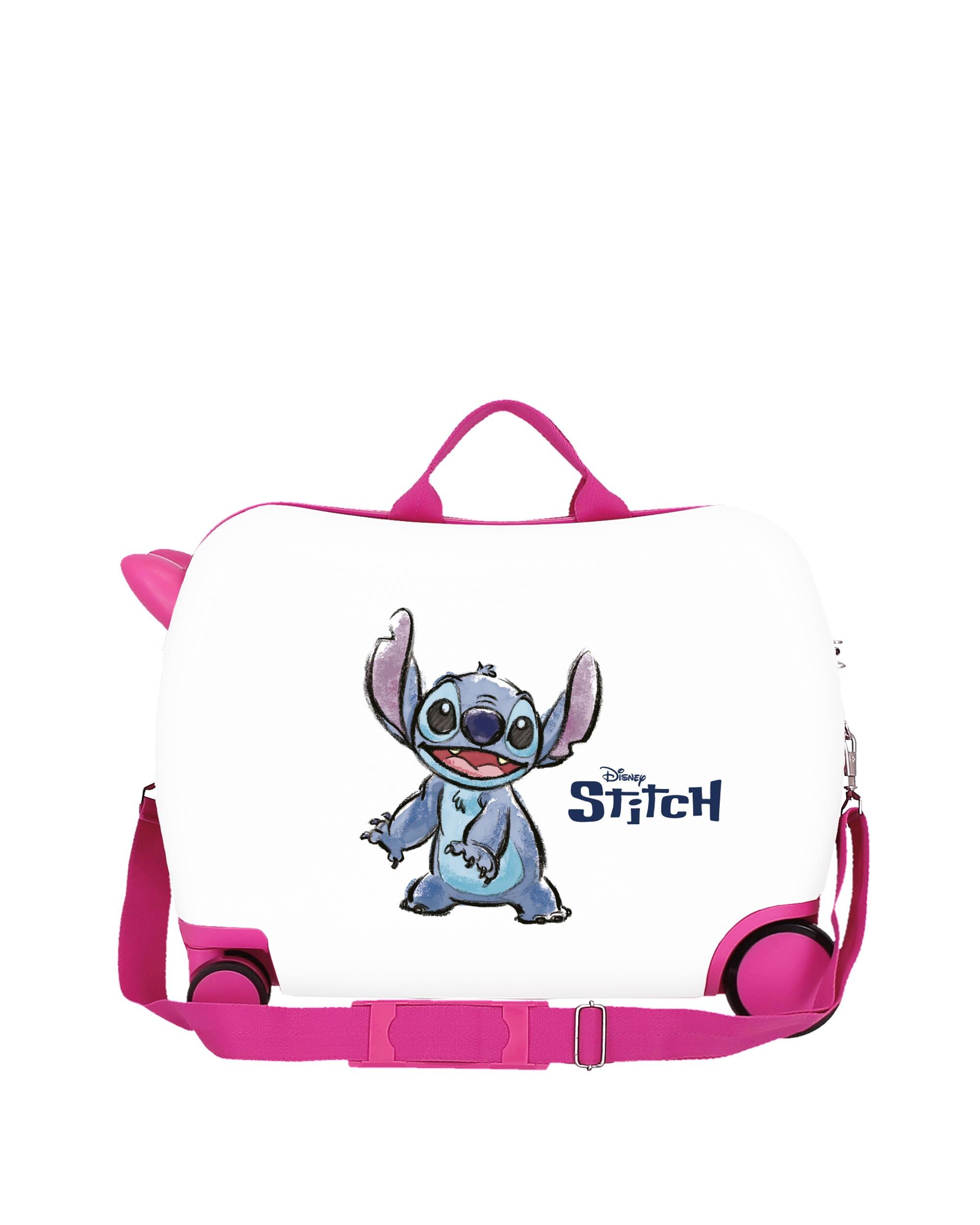 Mala Infantil 2 Rodas Multidirecionais Stitch Cuddle Me com Capacidade de 34l Branco / Fúcsia-3