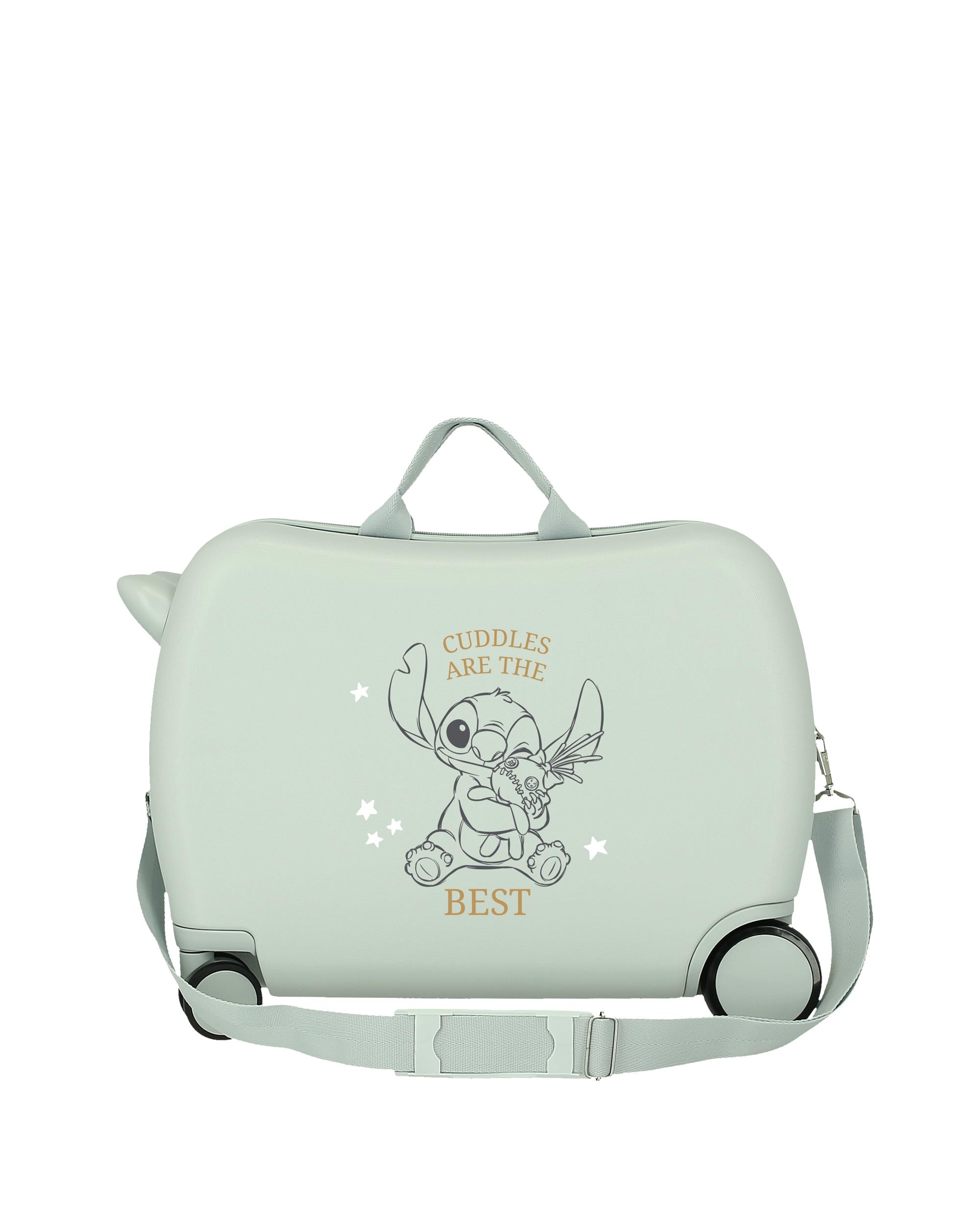 Mala Infantil 2 Rodas Multidirecionais Stitch Cuddles Are The Best com Capacidade de 38l em Verde Menta Verde-3