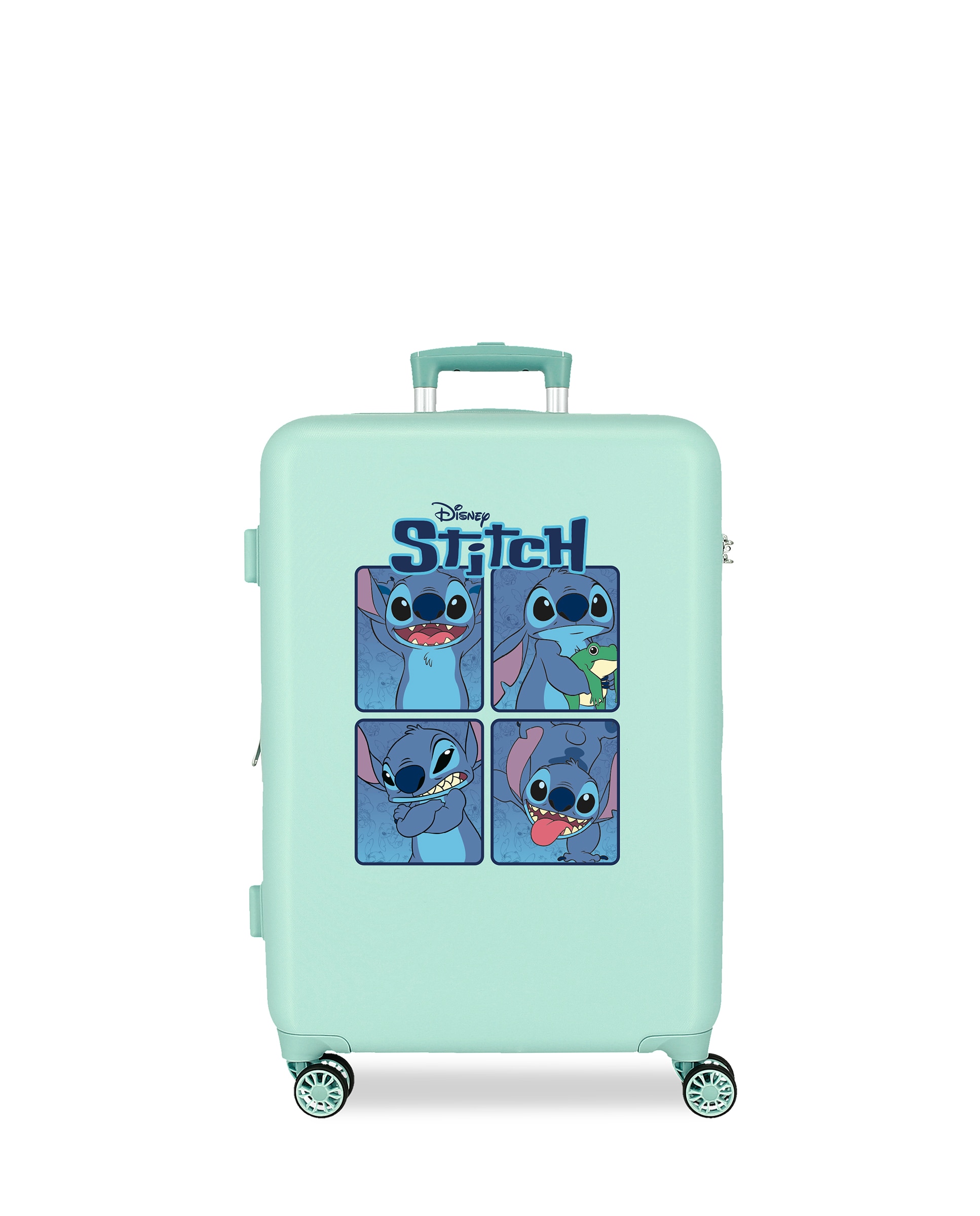 Mala Média Stitch Adorable Moods Rígida 56l em Turquesa Azul-1