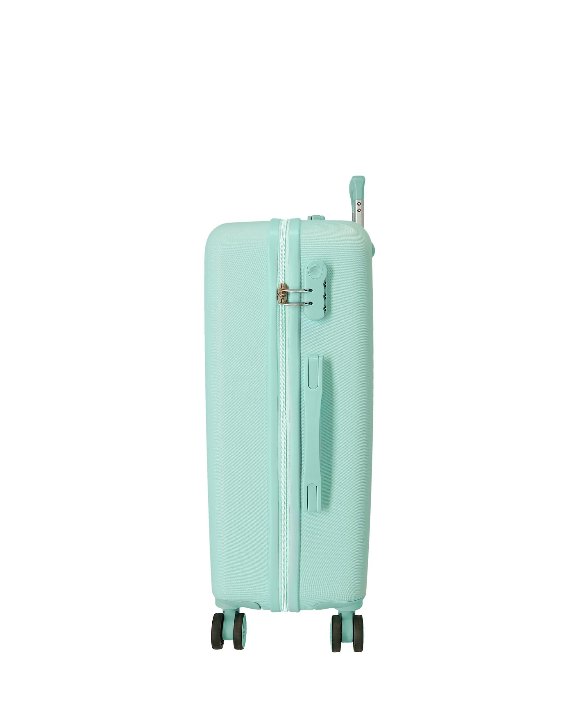 Mala Média Stitch Adorable Moods Rígida 56l em Turquesa Azul-2