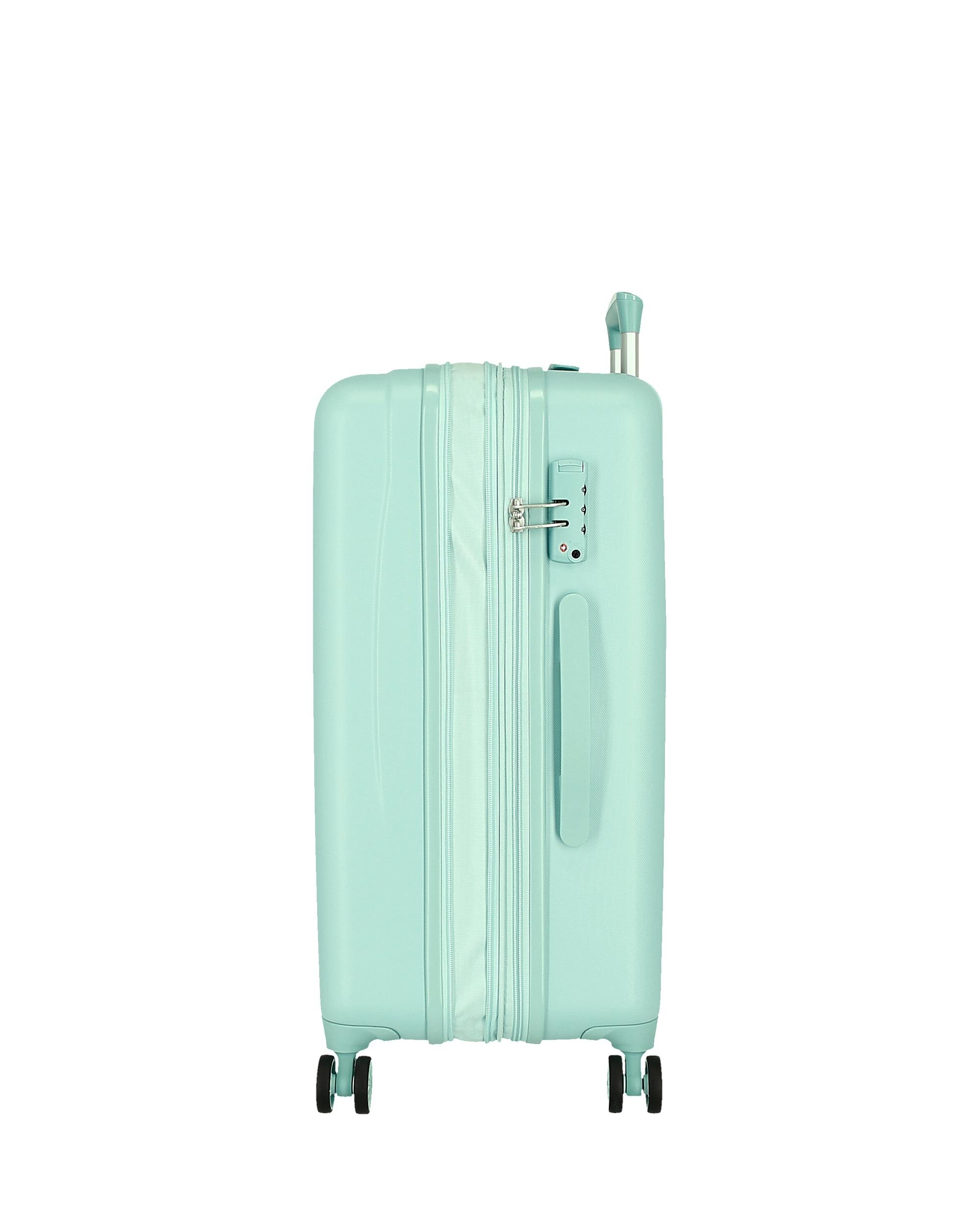 Mala Média Stitch Adorable Moods Rígida 56l em Turquesa Azul-6