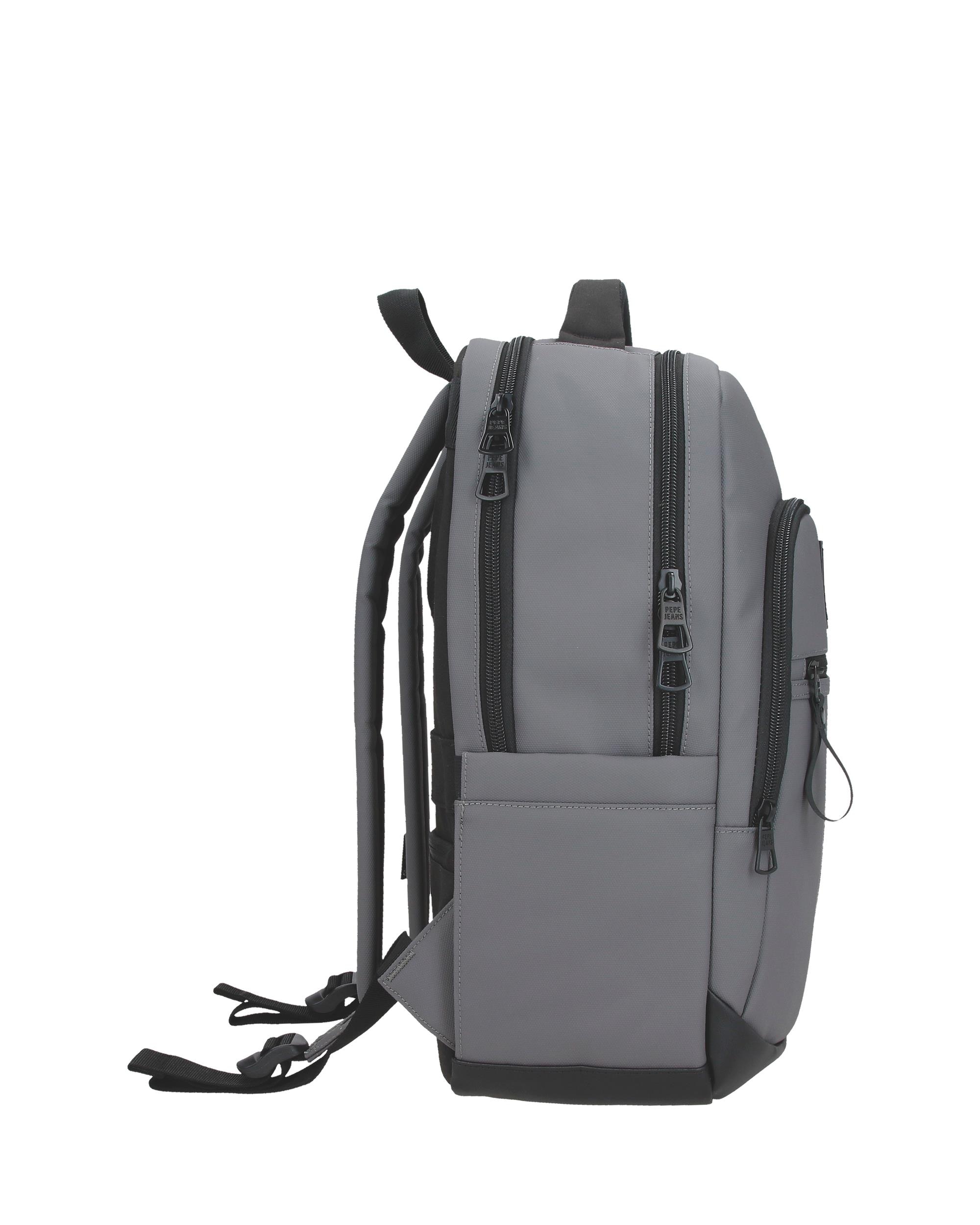 Mochila Porta Computador Pepe Jeans Hoxton com Dois Compartimentos em Cinzento Cinzento-2