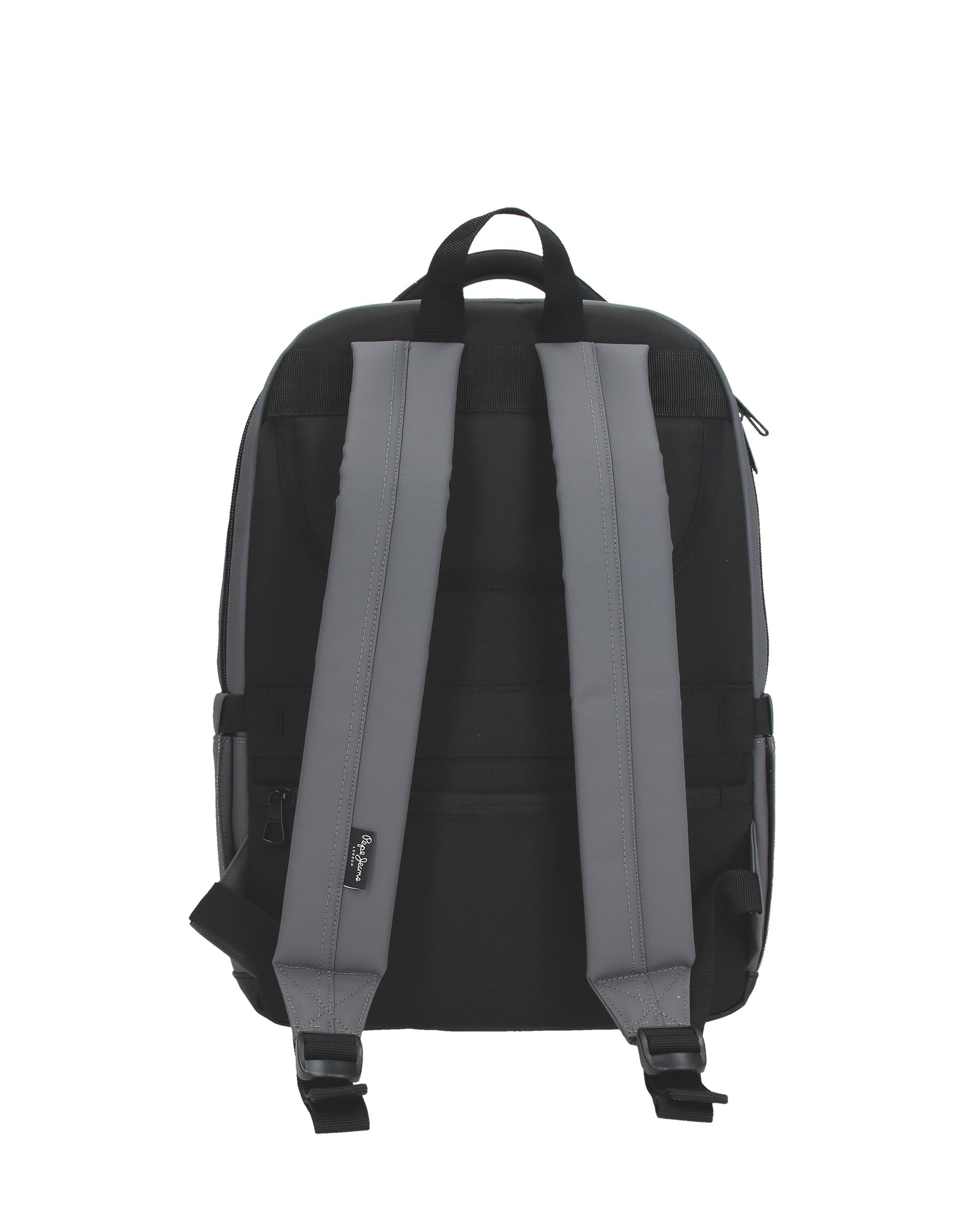 Mochila Porta Computador Pepe Jeans Hoxton com Dois Compartimentos em Cinzento Cinzento-3