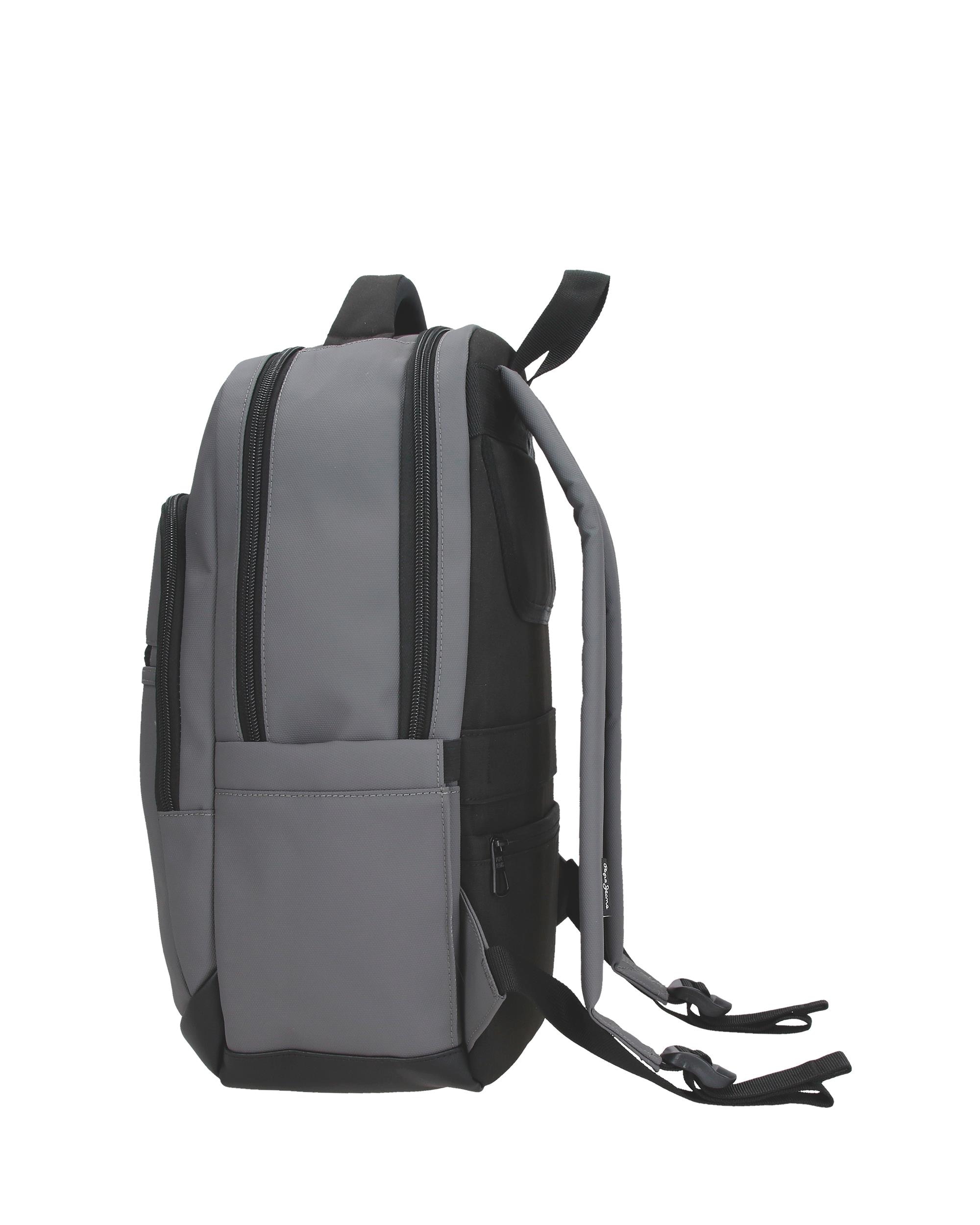 Mochila Porta Computador Pepe Jeans Hoxton com Dois Compartimentos em Cinzento Cinzento-4
