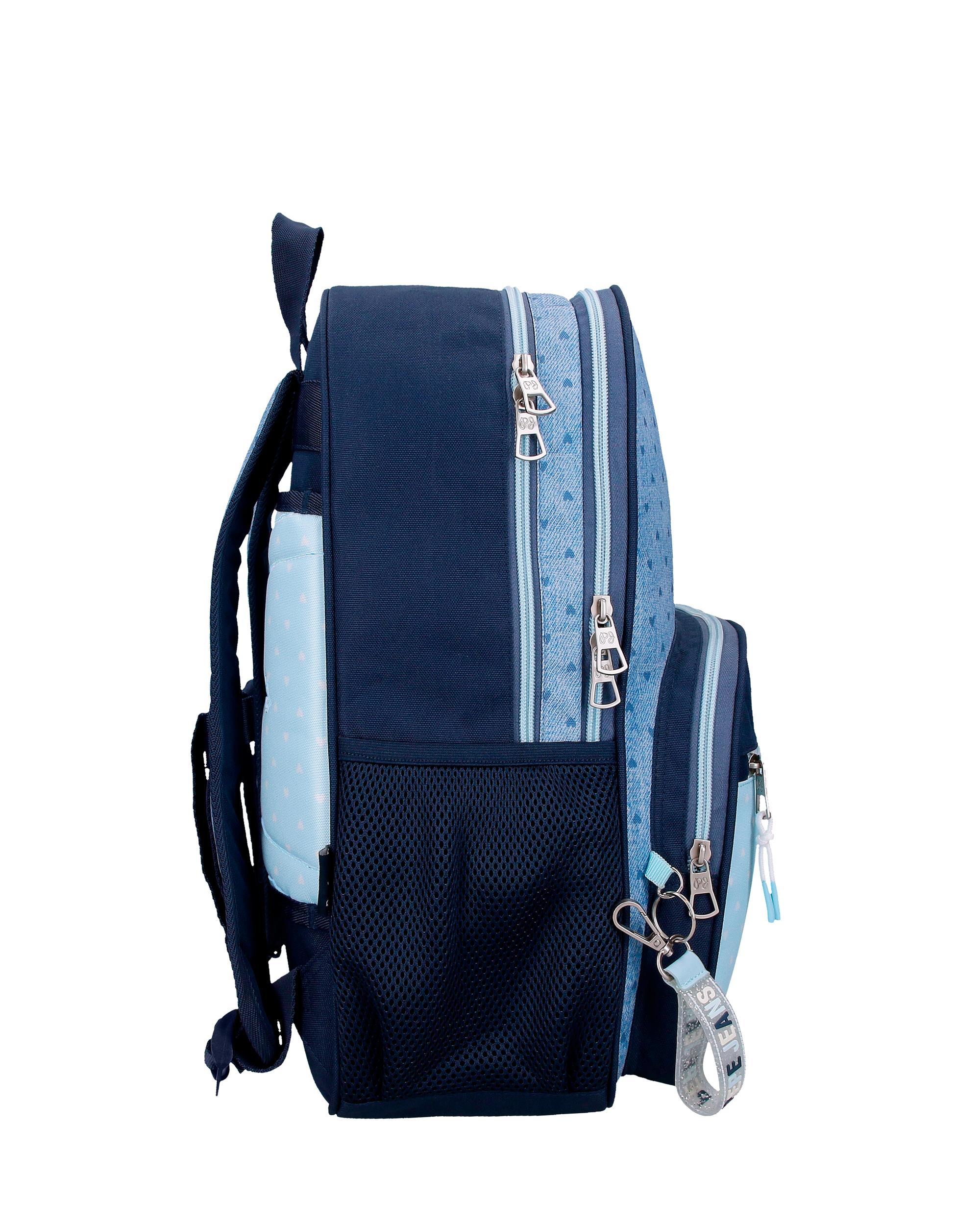 Mochila Dois Compartimentos Pepe Jeans Noni Denim 40cm Adaptável a Trolley em Azul-claro Azul-2