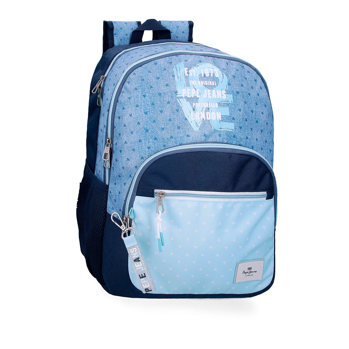 Imagem 0 de Mochila Escolar Noni Denim 46cm Dois Compartimentos em Azul-claro