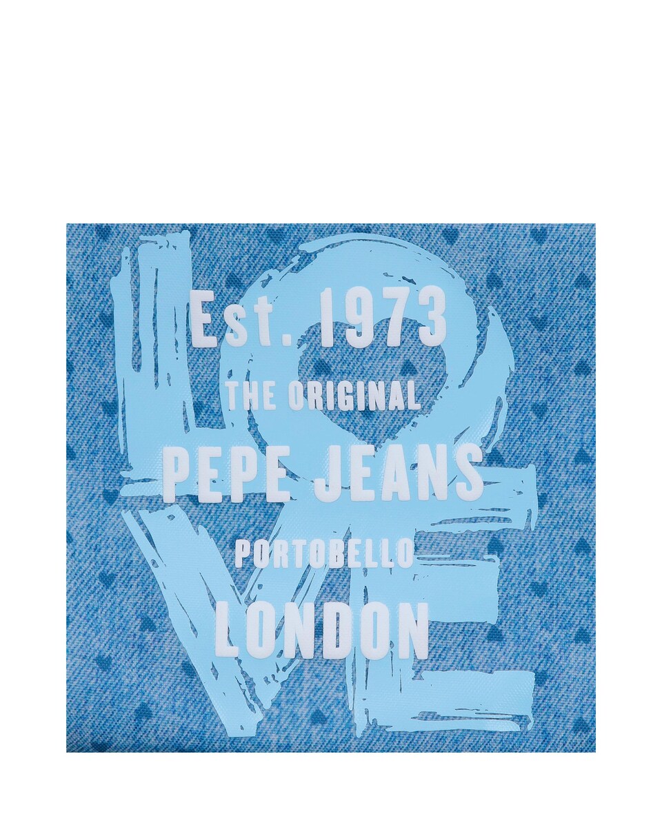 Estojo Noni Denim Triplo Compartimento e Alça Lateral em Azul Azul-6