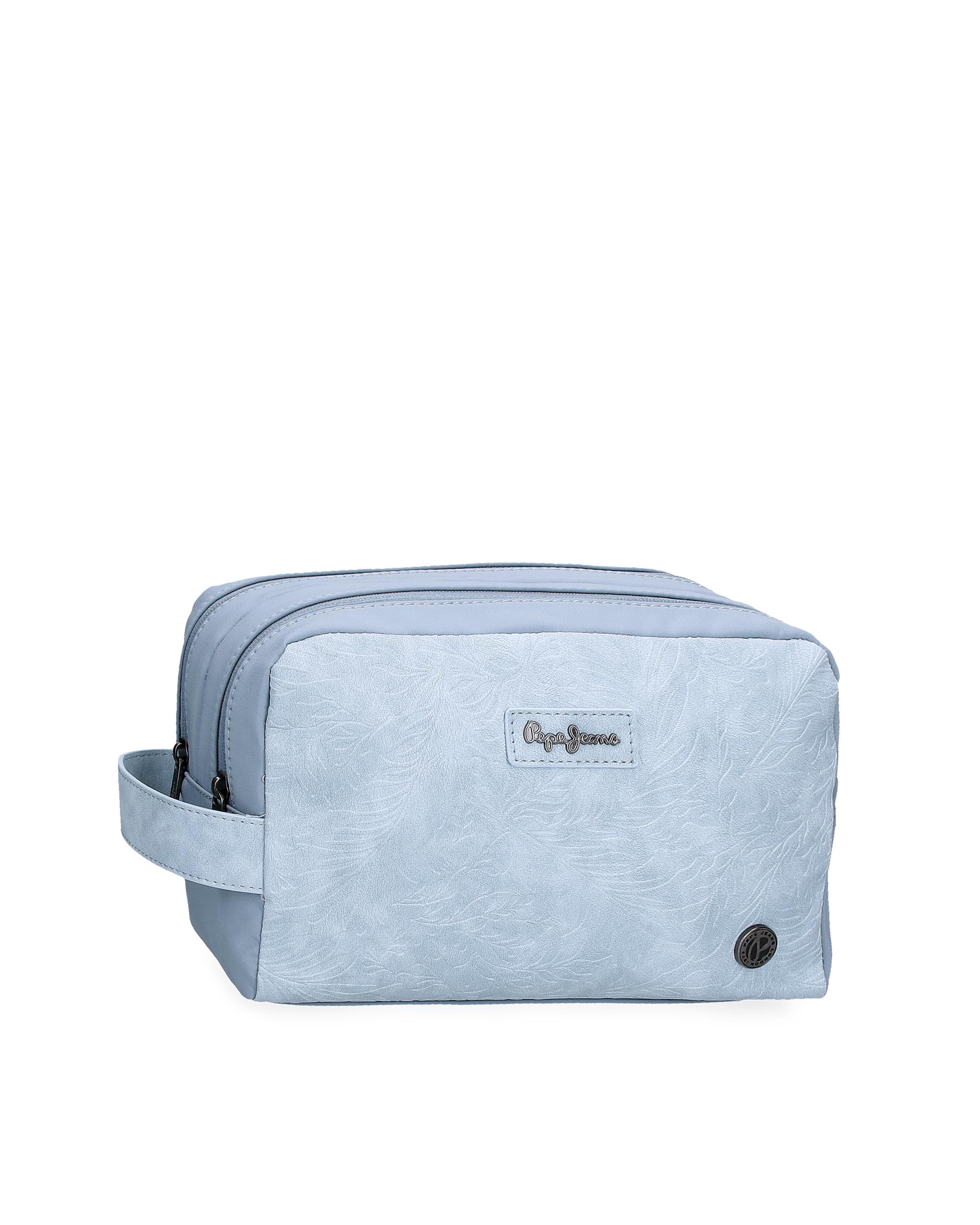 Imagem 0 de Necessaire Pepe Jeans Jana de Dois Compartimentos com Alça Lateral em Azul-claro