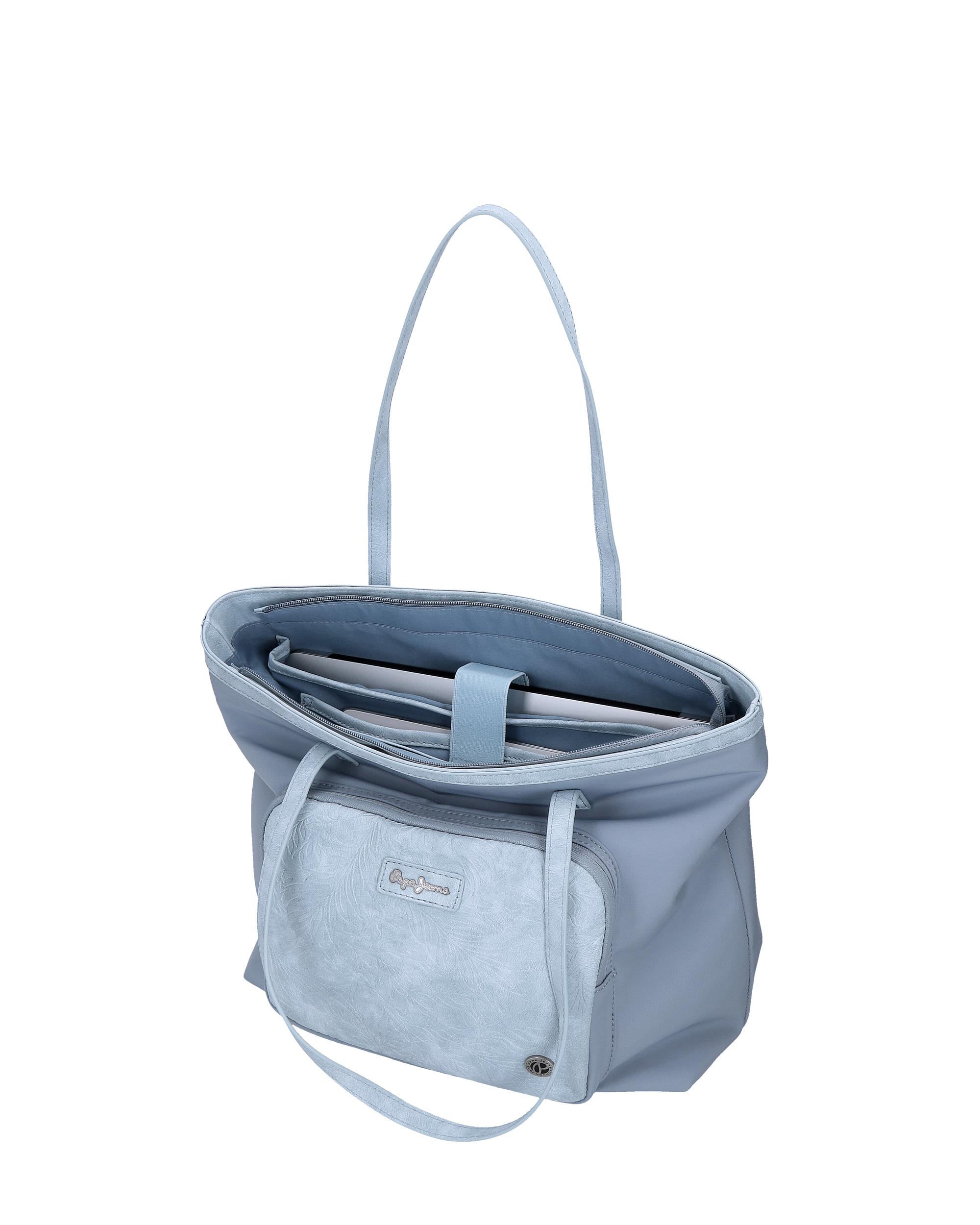 Mala Tote Pepe Jeans Jana Bege Azul-4