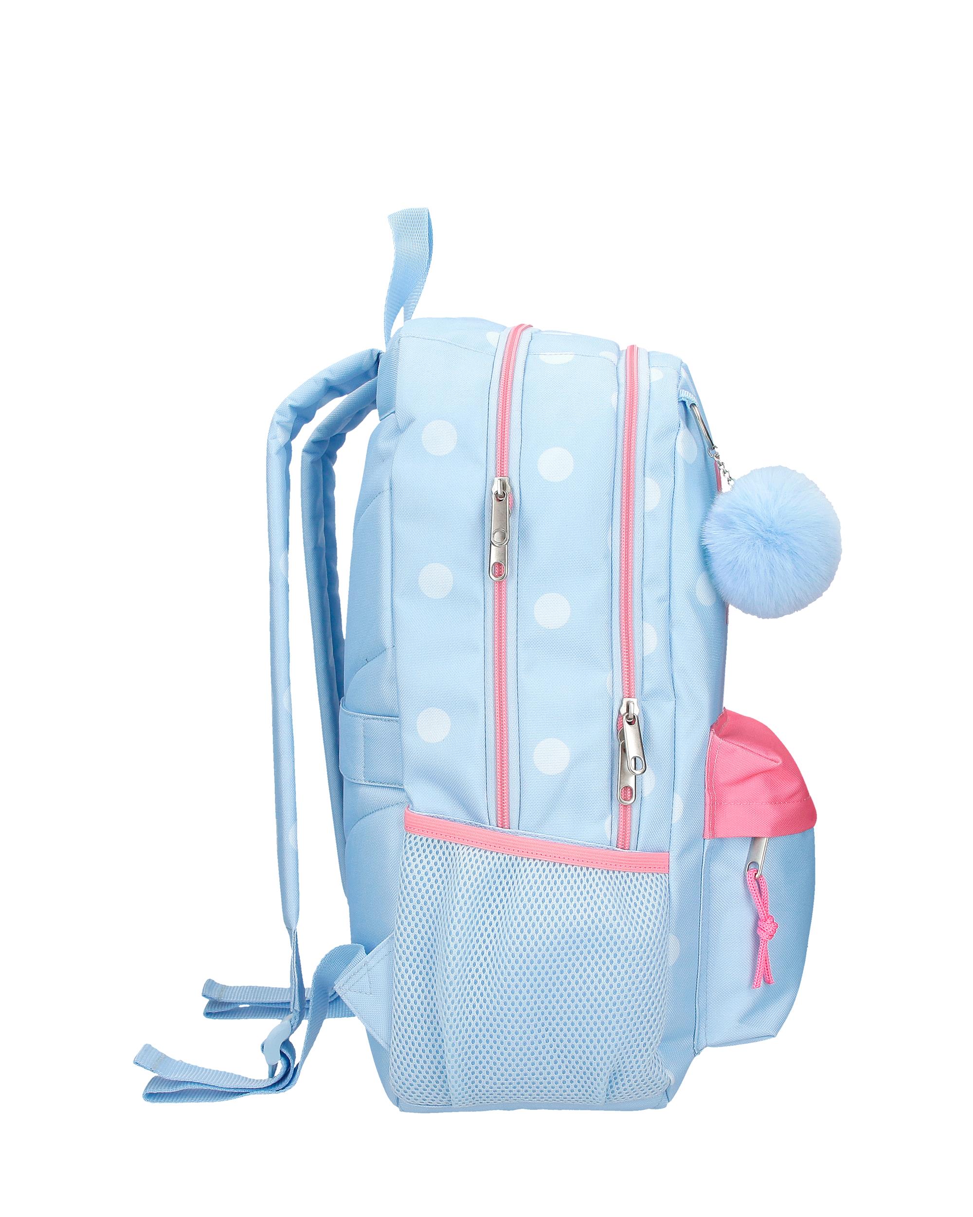 Mochila de Dois Compartimentos Mickey Vibes 44cm Adaptável a Carro Azul-2