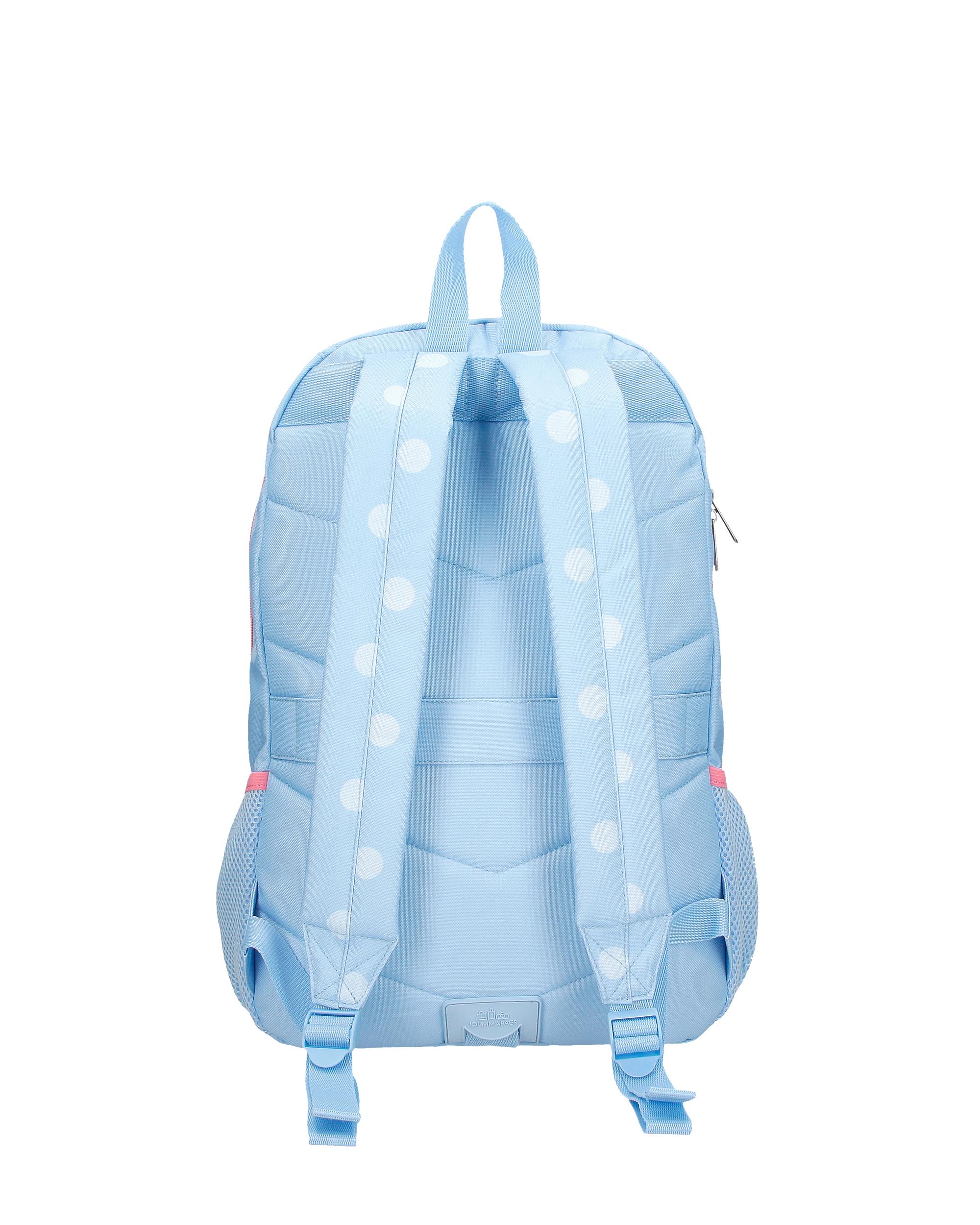 Mochila de Dois Compartimentos Mickey Vibes 44cm Adaptável a Carro Azul-3