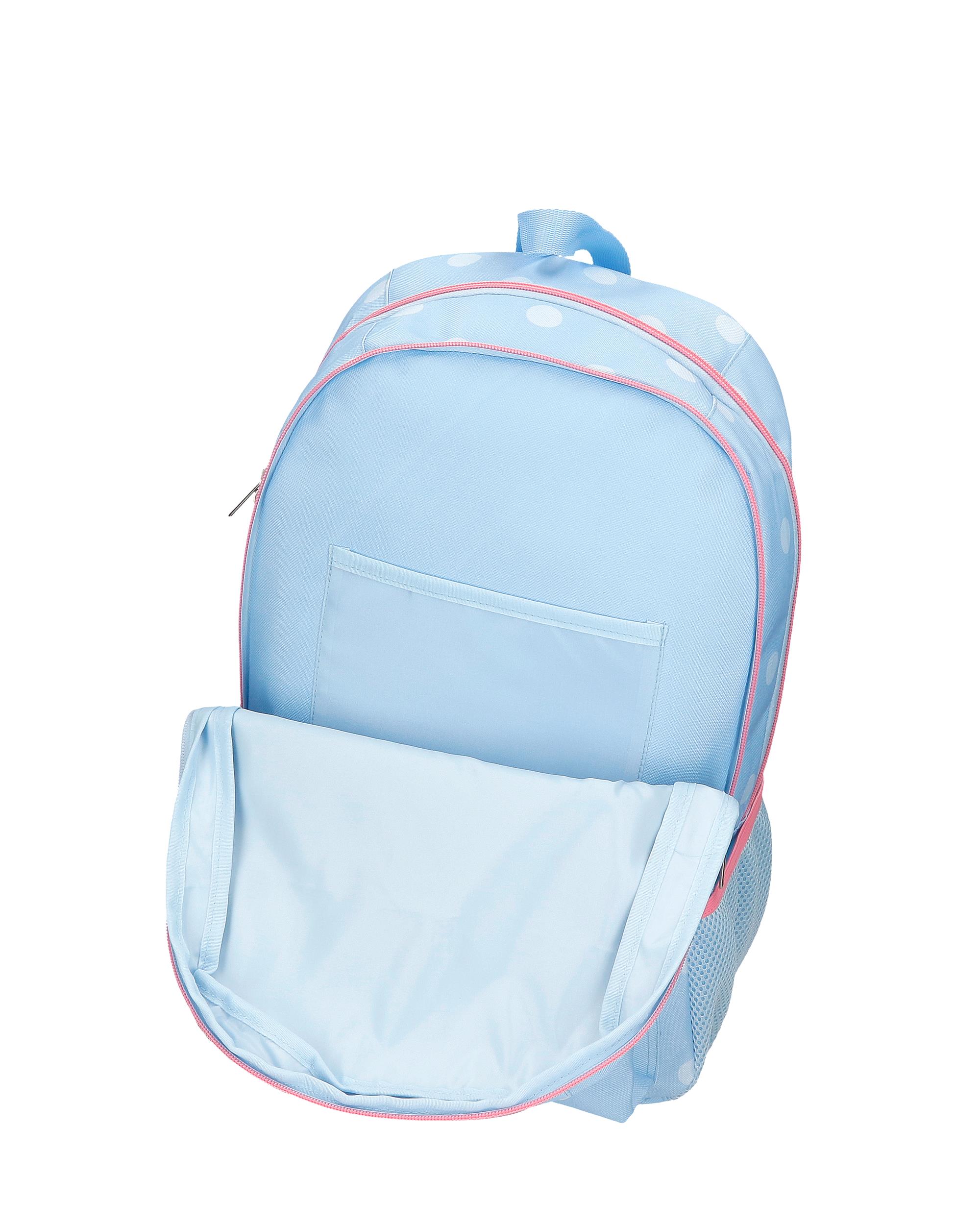 Mochila de Dois Compartimentos Mickey Vibes 44cm Adaptável a Carro Azul-5