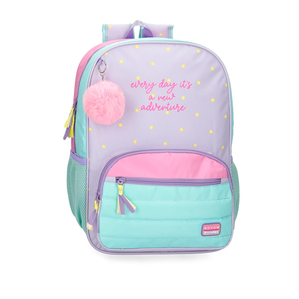 Mochila Escolar New Adventures com Bolsos Laterais Multicolor-1
