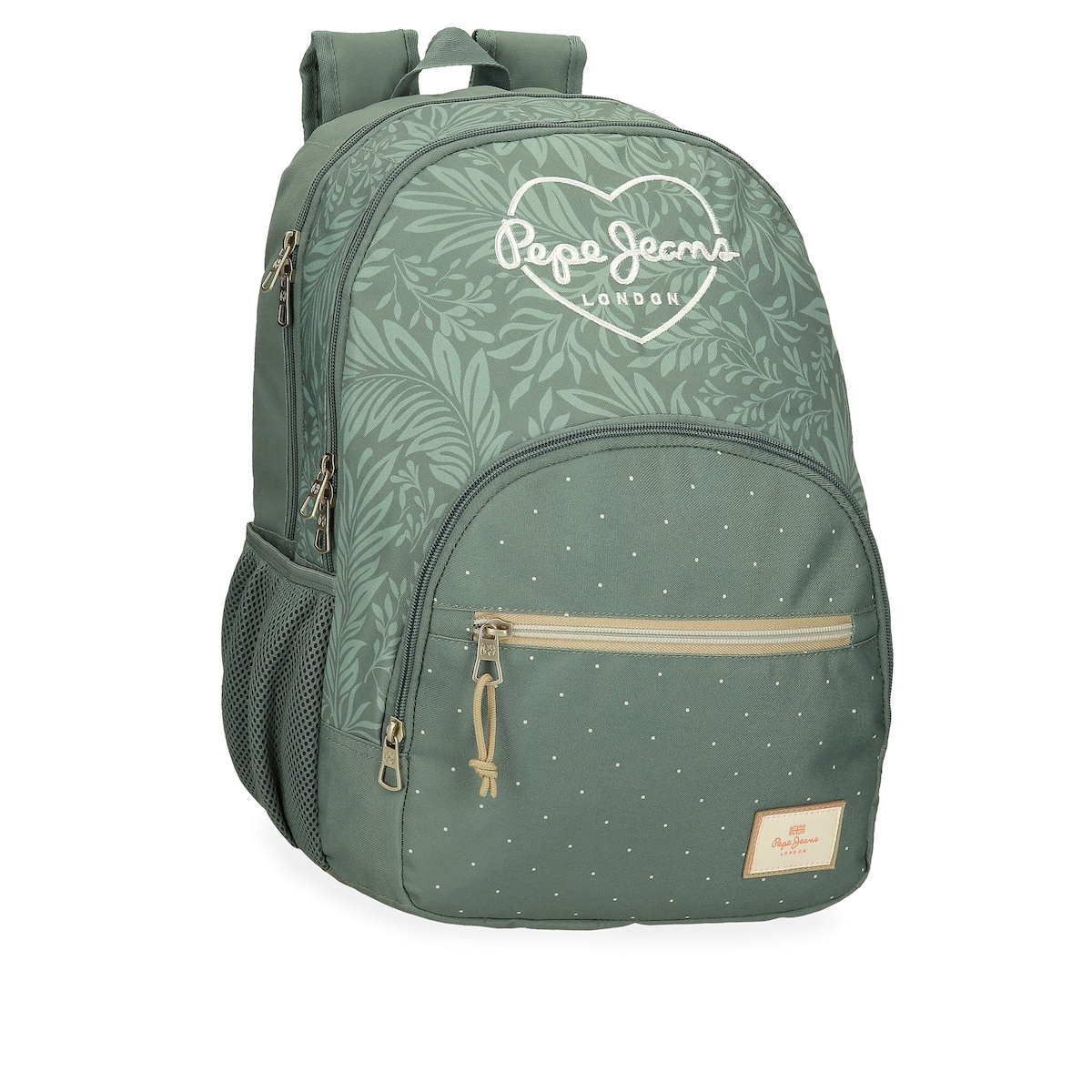 Mochila Coralie com Compartimento Duplo 46 Cm com Bolsos Laterais Verde-1