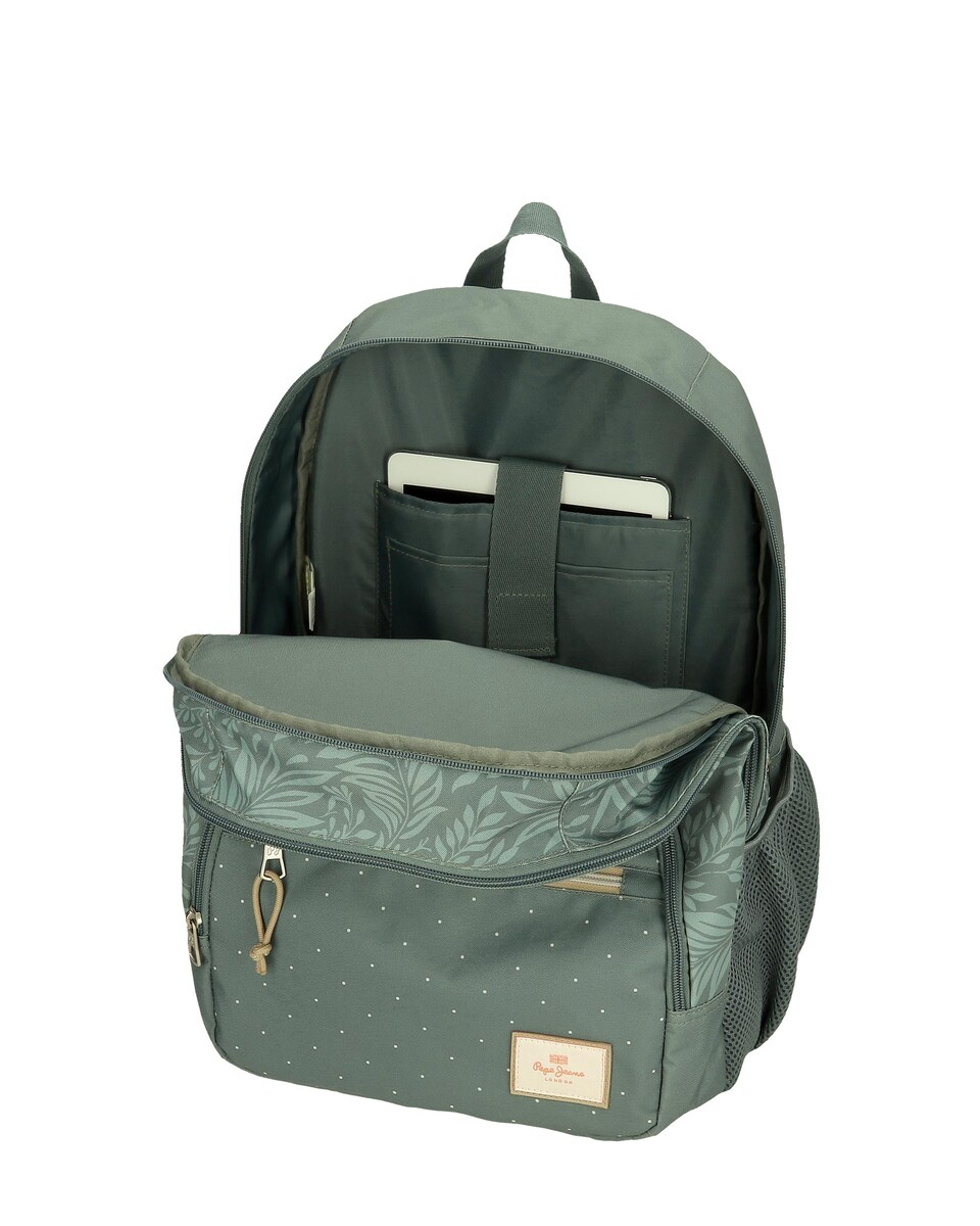 Mochila Coralie com Compartimento Duplo 46 Cm com Bolsos Laterais Verde-4