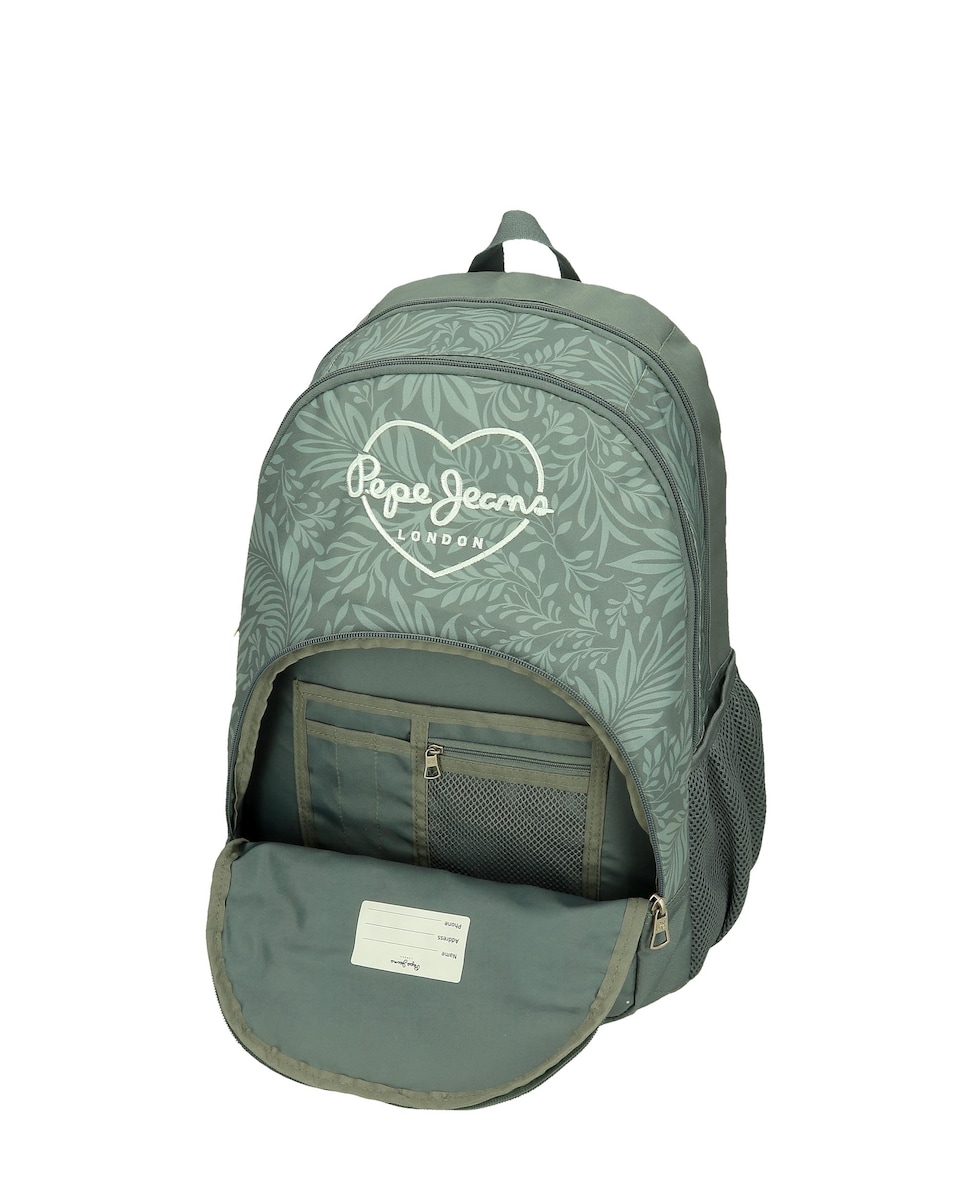 Mochila Coralie com Compartimento Duplo 46 Cm com Bolsos Laterais Verde-5