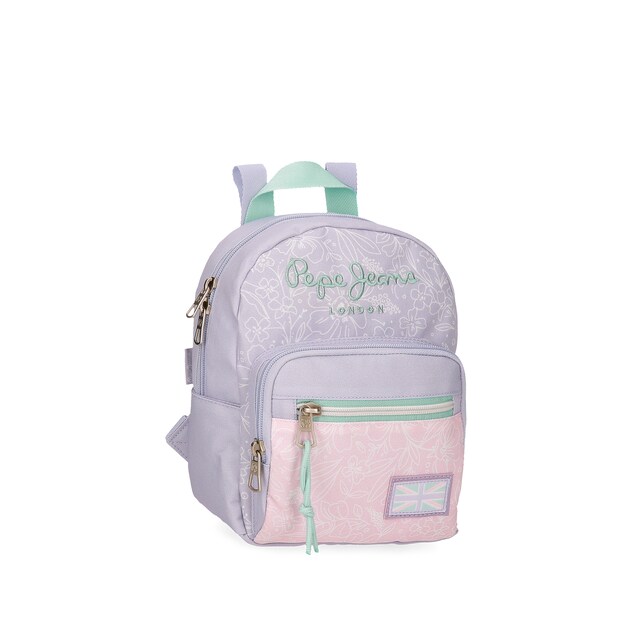 Imagem 0 de Mochila Escolar Renata com Bolso Frontal e Porta-chaves Decorativo