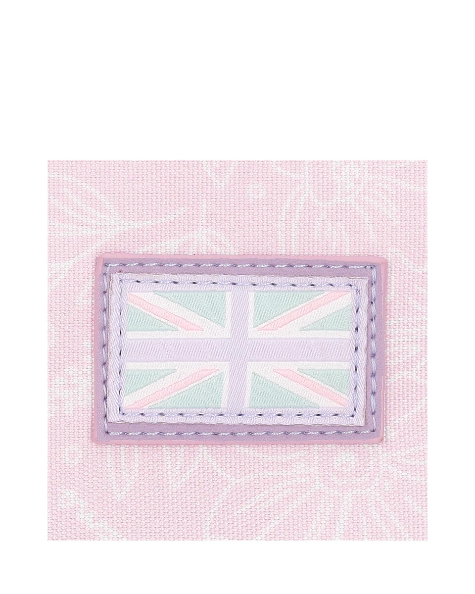 Mochila Escolar Renata com Bolso Frontal e Porta-chaves Decorativo Roxo-5