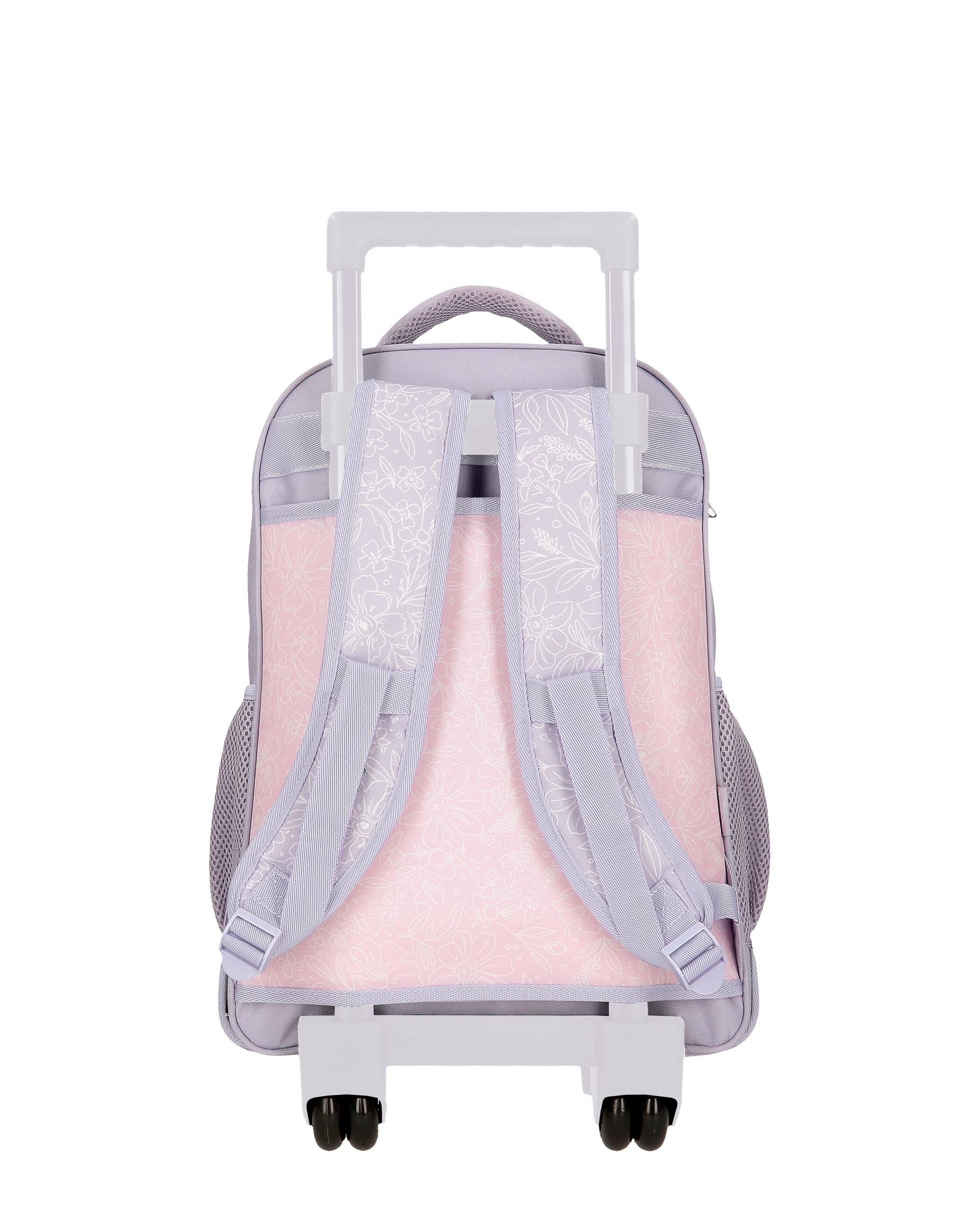 Mochila com Rodas Renata e Pompom Decorativo Roxo-3